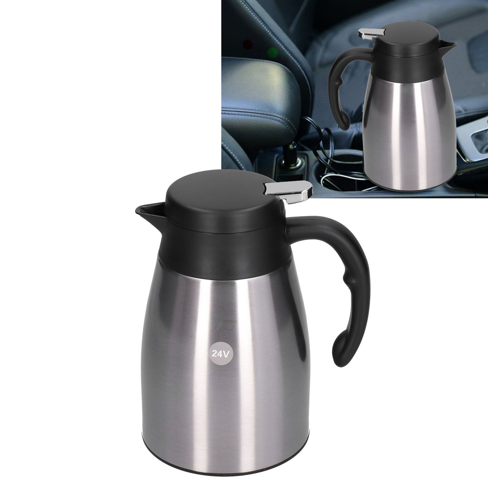 24V 1200ml Car Water Heater Pot with Base Portable Stainless Steel Electric view 11