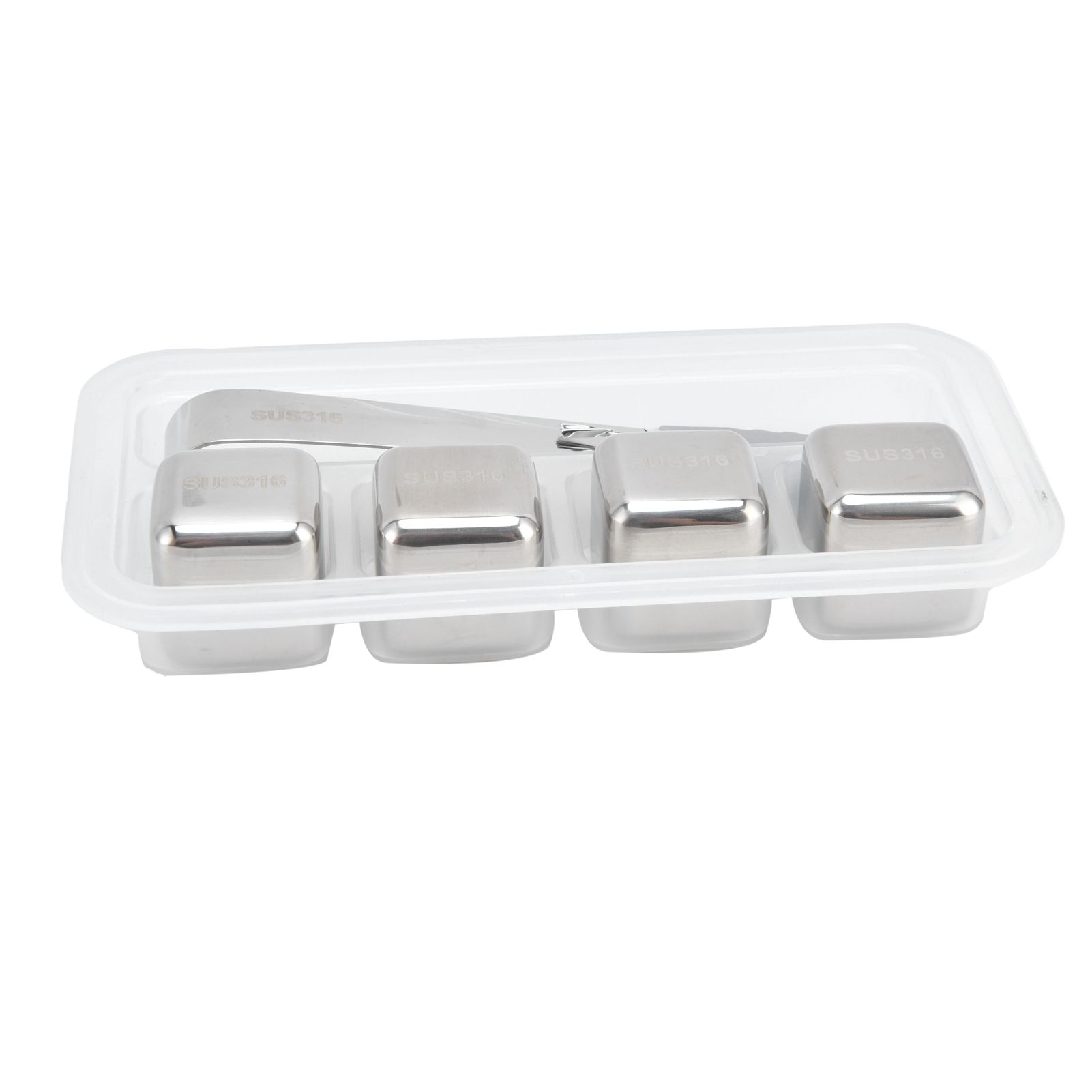 Reusable Stainless Steel Ice Cubes 4PCS Whiskey Stones Chilling Rocks with Ice view 3