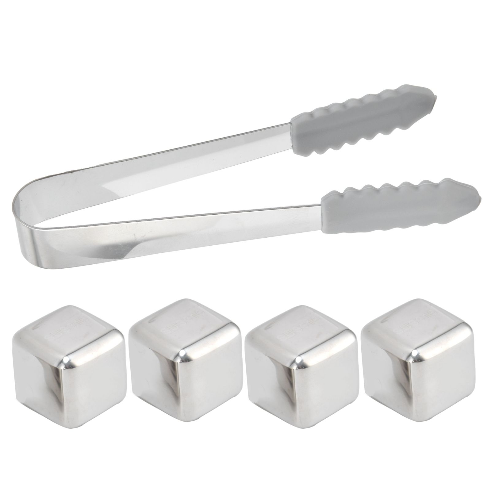 Reusable Stainless Steel Ice Cubes 4PCS Whiskey Stones Chilling Rocks with Ice view 7