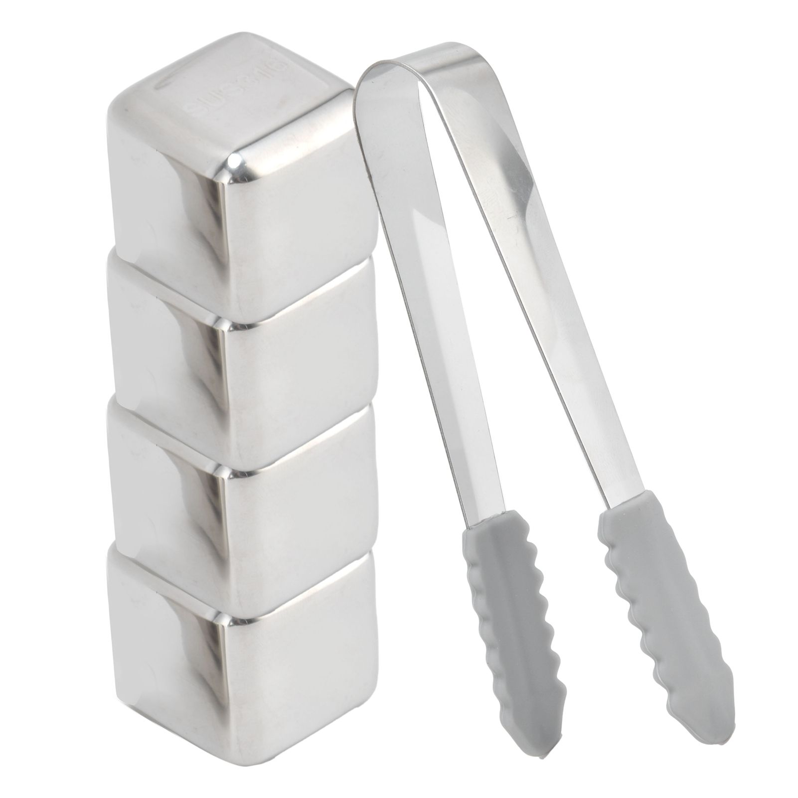 Reusable Stainless Steel Ice Cubes 4PCS Whiskey Stones Chilling Rocks with Ice view 8