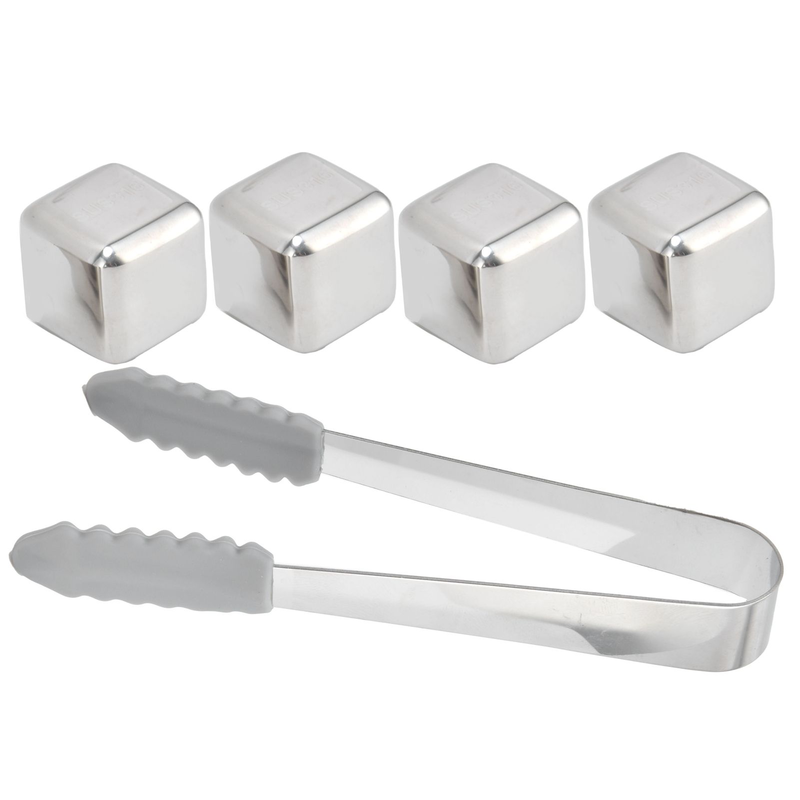 Reusable Stainless Steel Ice Cubes 4PCS Whiskey Stones Chilling Rocks with Ice view 10