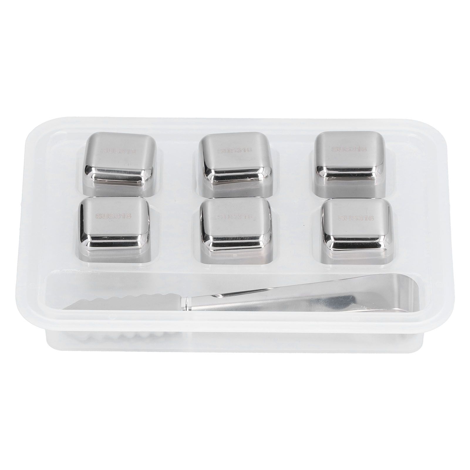 6Pcs Stainless Steel Ice Cubes Reusable Whiskey Wine Beer Beverages Ice Stone view 3