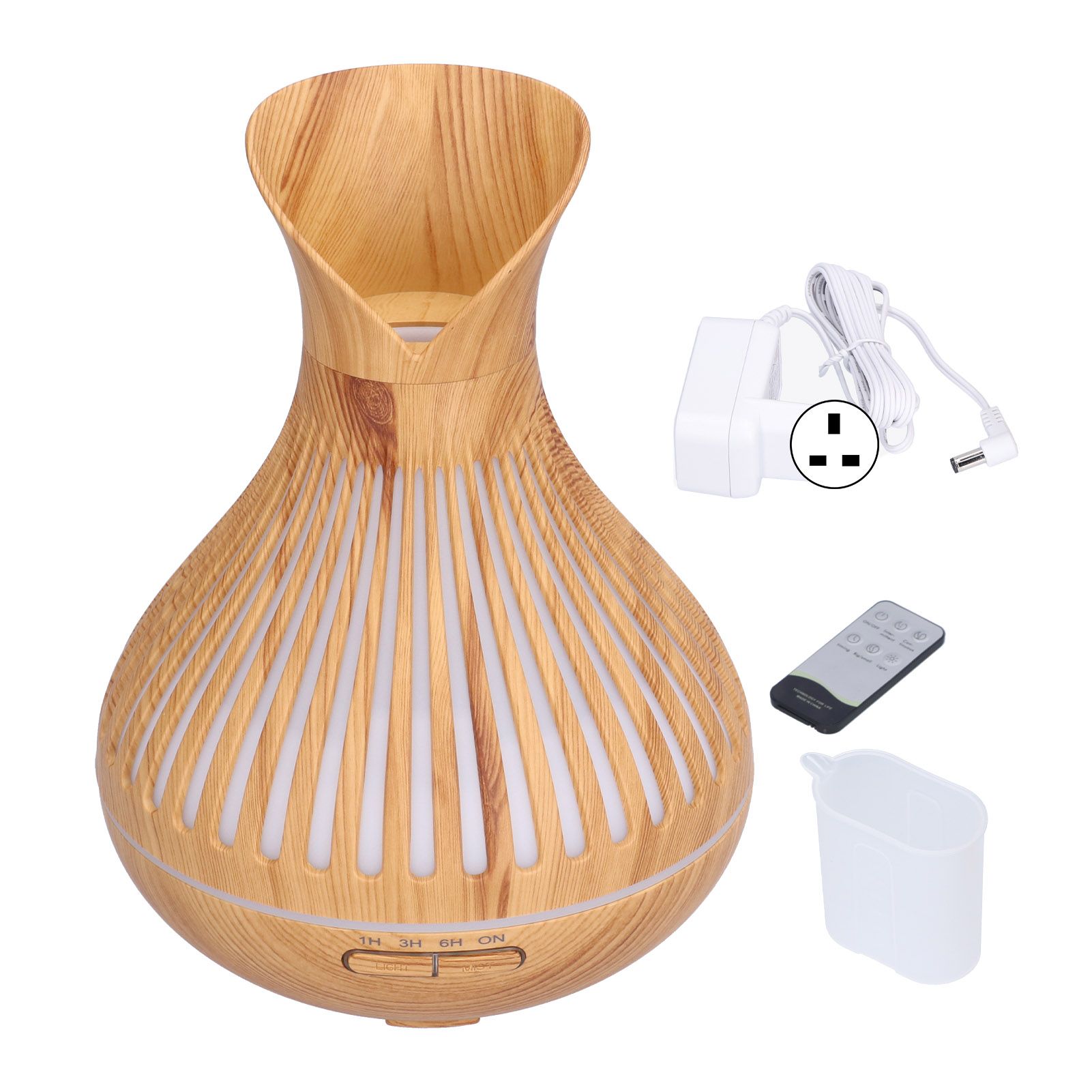 400ml Wood Grain Aromatherapy Diffuser Remote Control Essential Oil Diffuser view 2