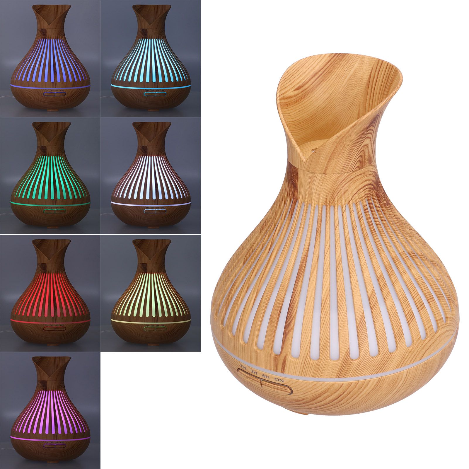 400ml Wood Grain Aromatherapy Diffuser Remote Control Essential Oil Diffuser view 11