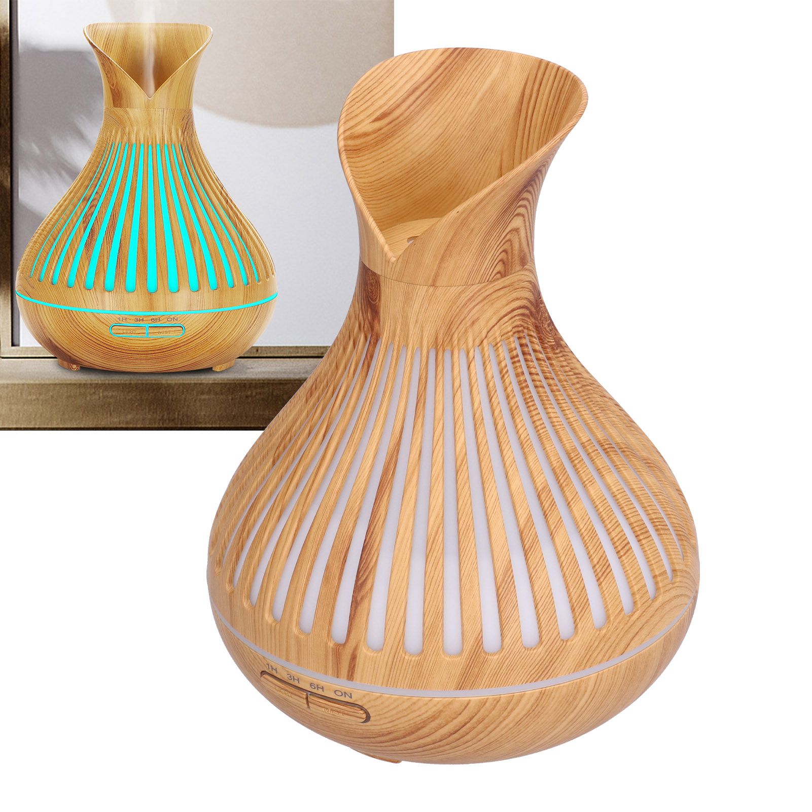 400ml Wood Grain Aromatherapy Diffuser Remote Control Essential Oil Diffuser view 12