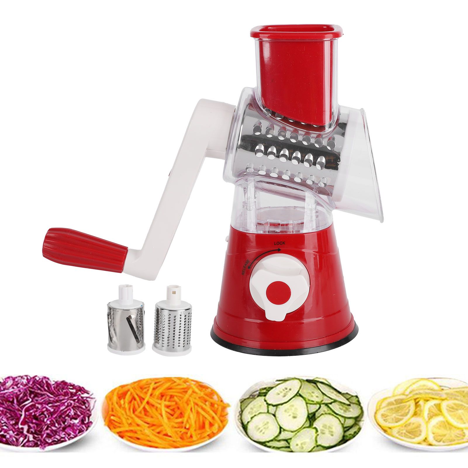 Hand Crank Vegetable Cutter Rotatable Fruit Grater Shredder Cutter Kitchen view 11