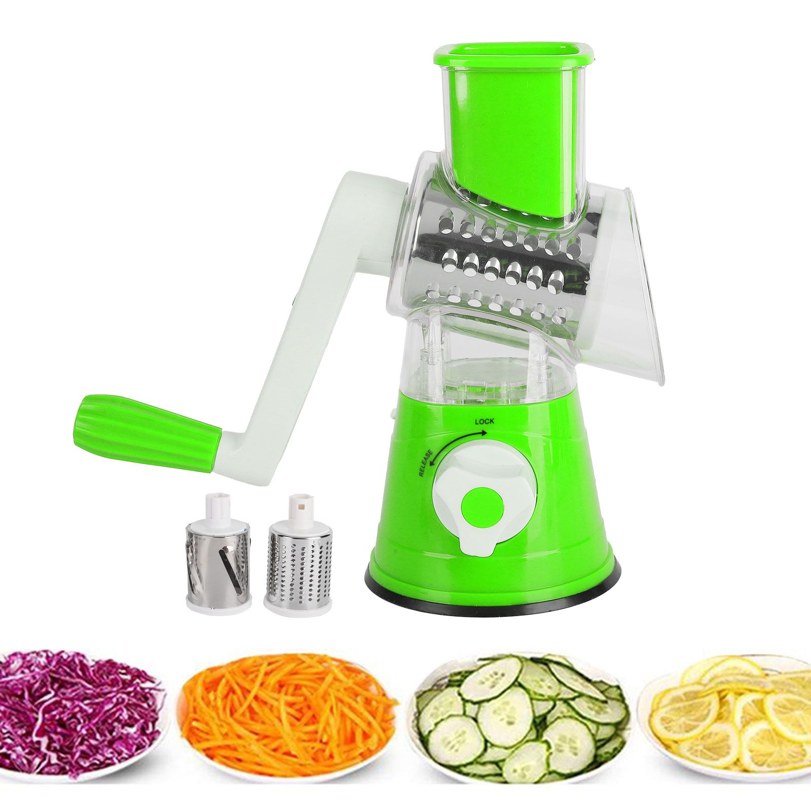Hand Crank Vegetable Cutter Rotatable Fruit Grater Shredder Cutter Kitchen view 11