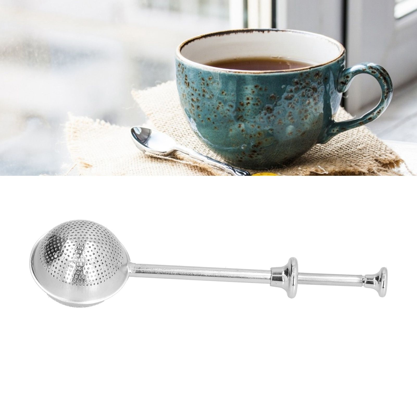 Stainless Steel Telescopic Tea Infuser Portable Push Type Loose Leaf Tea view 11