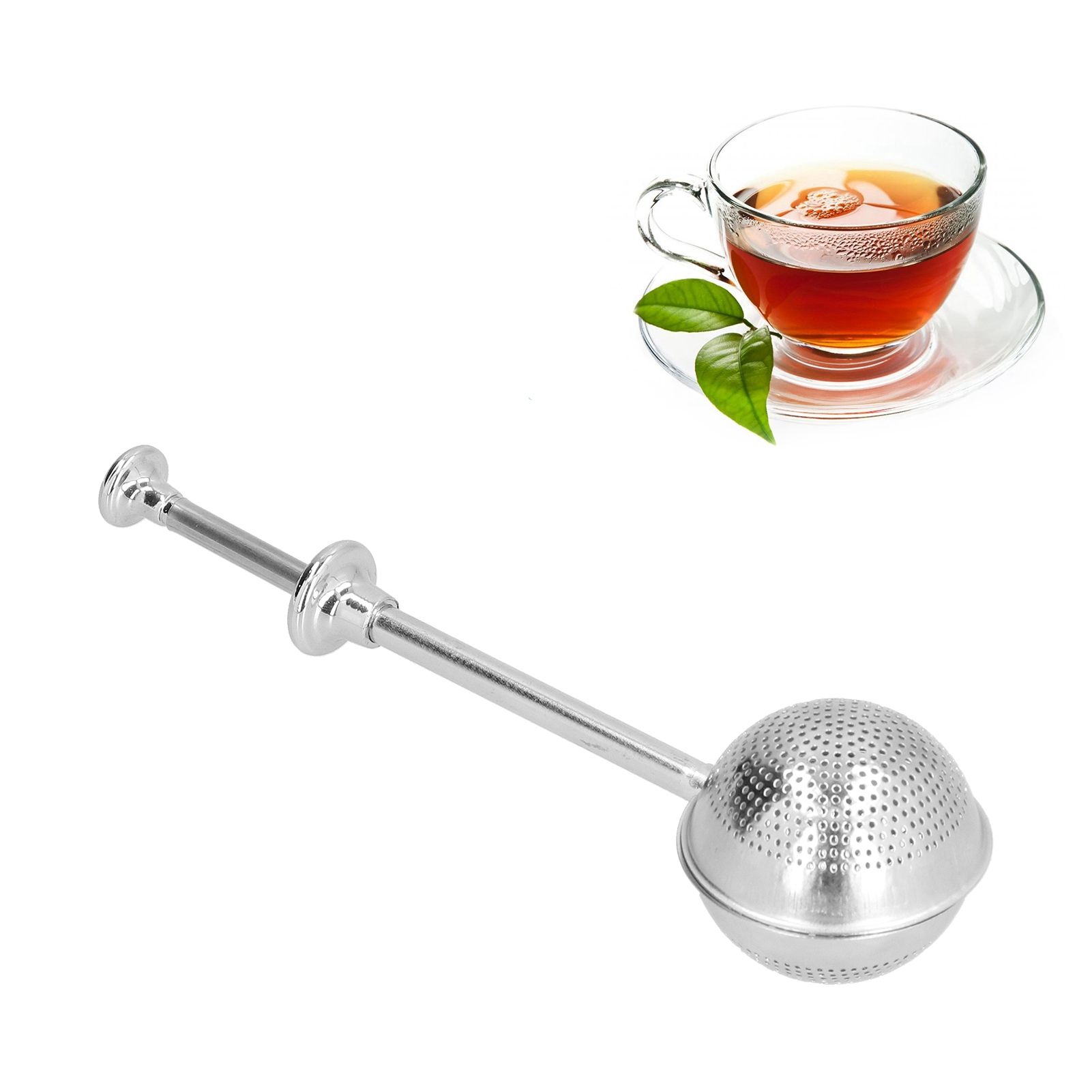 Stainless Steel Telescopic Tea Infuser Portable Push Type Loose Leaf Tea view 12