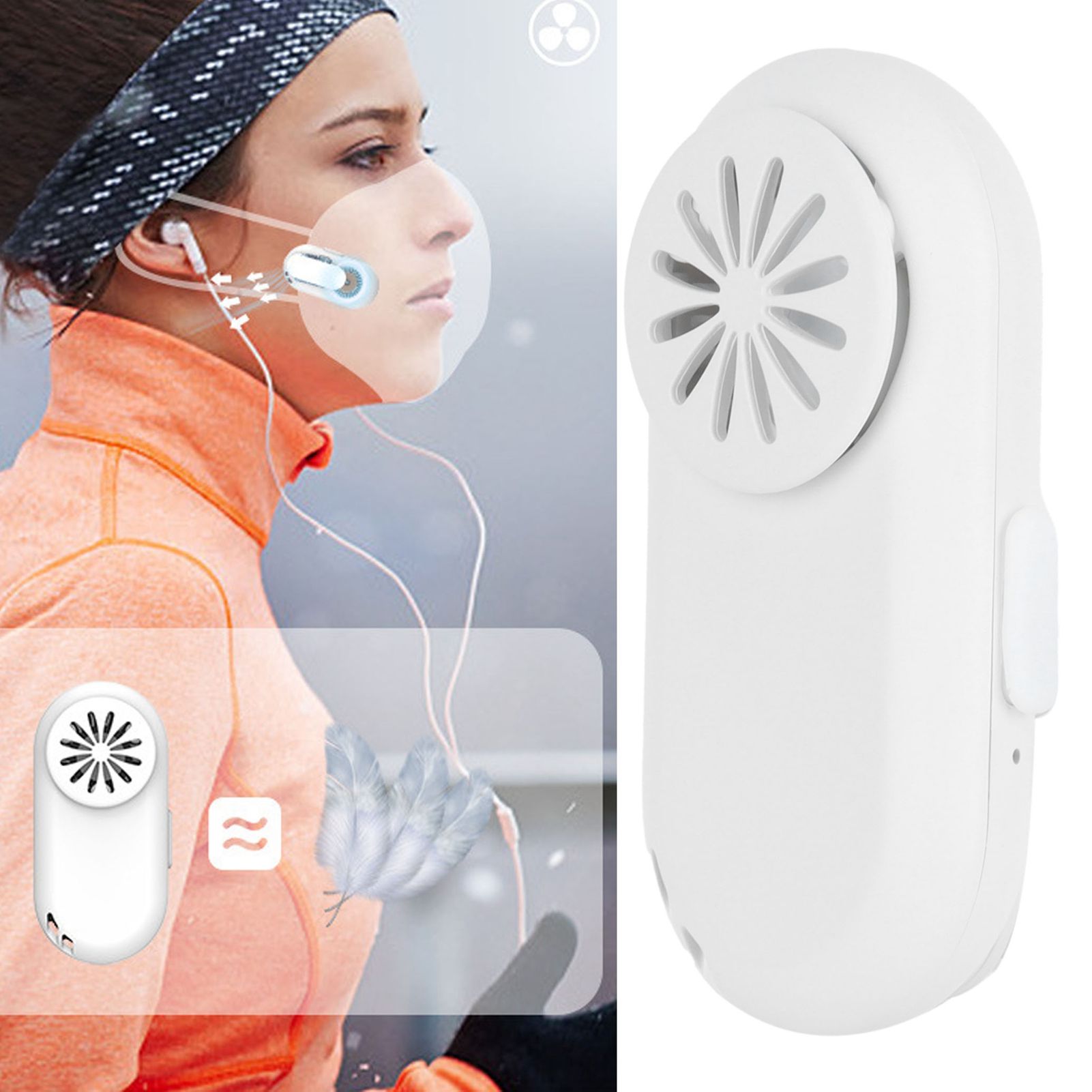 Mini USB Portable Fan Hand Free Cooler Silent Clipon MouthMuffle Fans for Home view 11