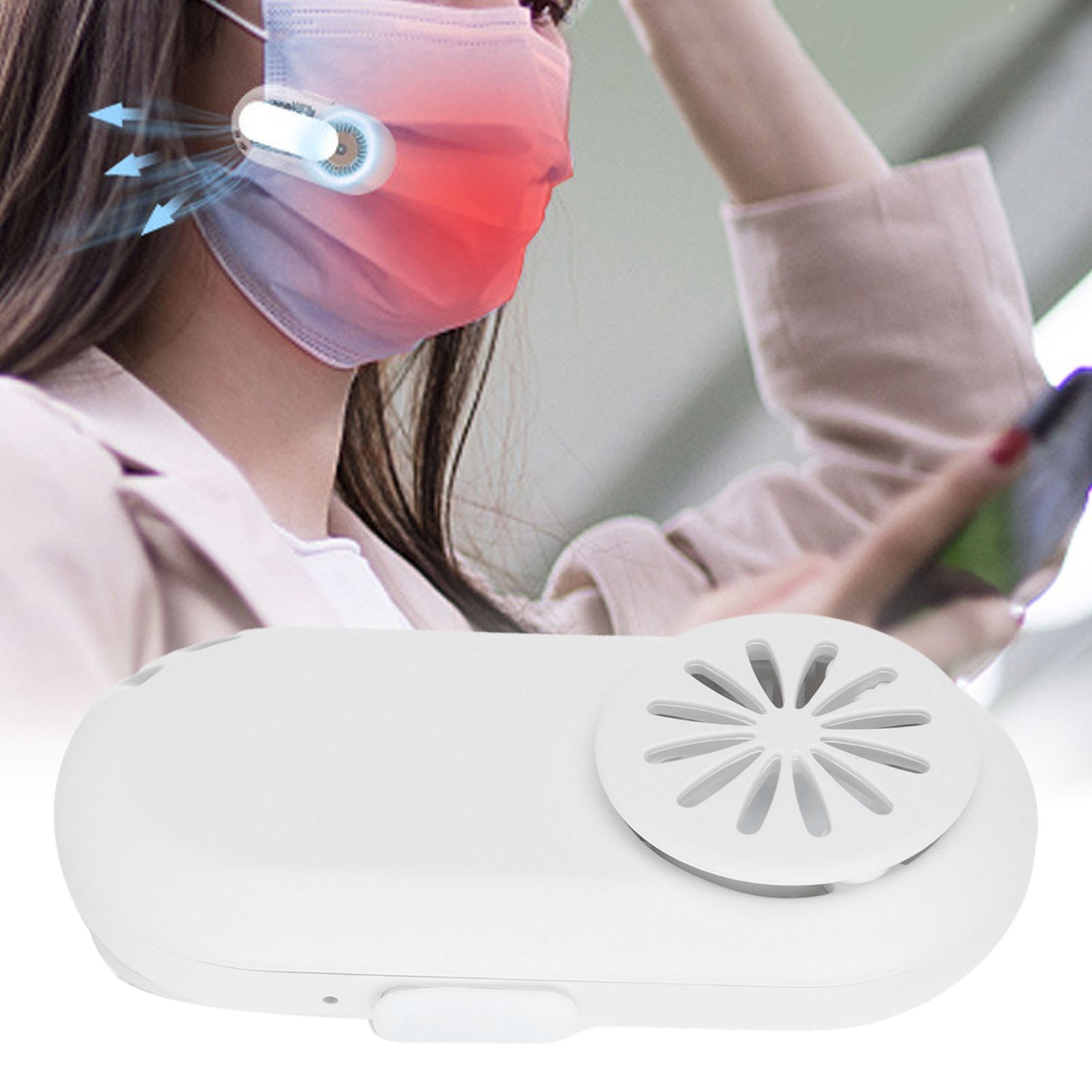 Mini USB Portable Fan Hand Free Cooler Silent Clipon MouthMuffle Fans for Home view 12