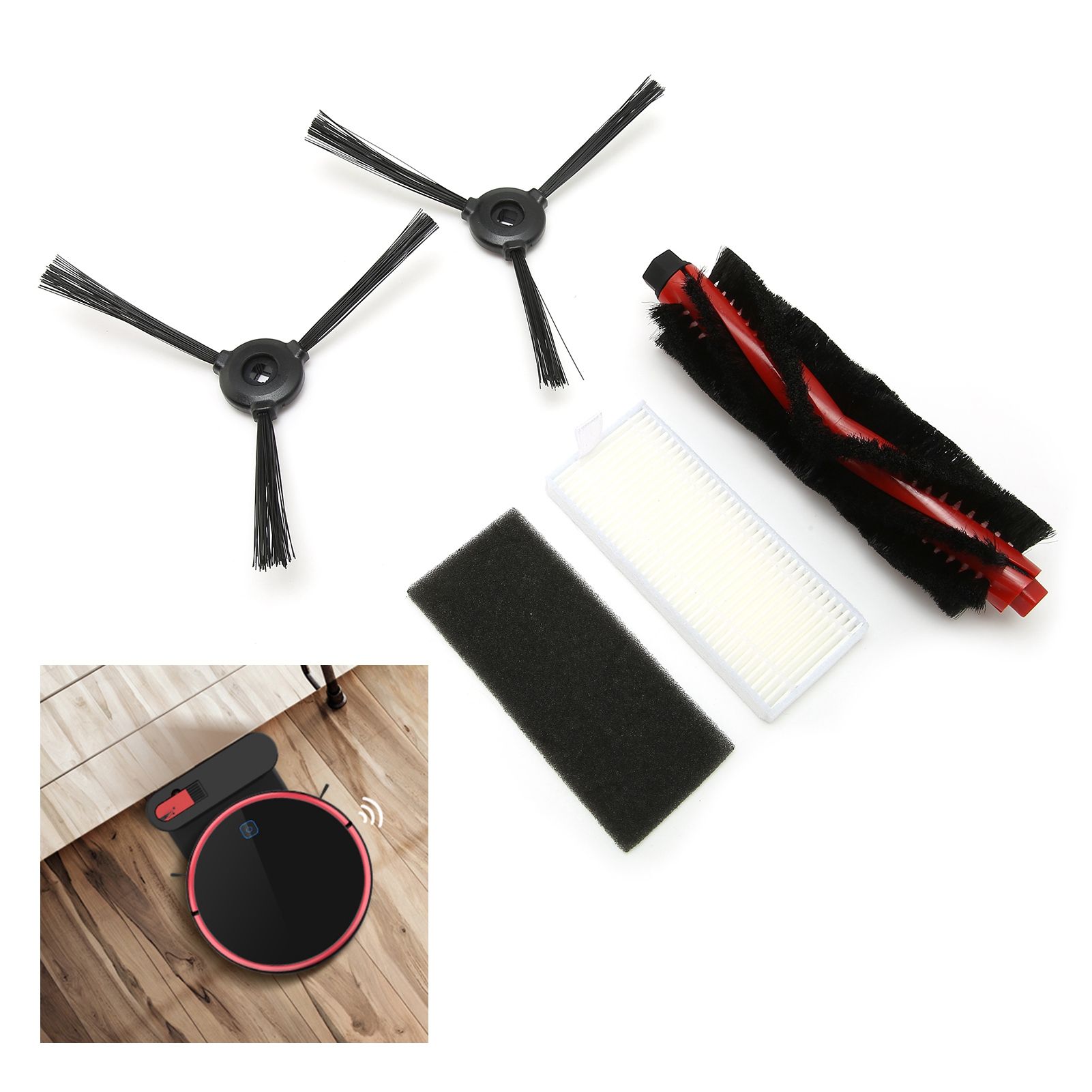 Main Brush Side Brush Filter Replacement Set Fit for Lefant view 11