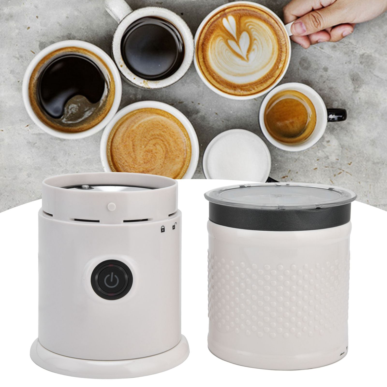 Household Electric Milk Steamer Hot and Cold Milk Frother Chocolate Mixer for view 12