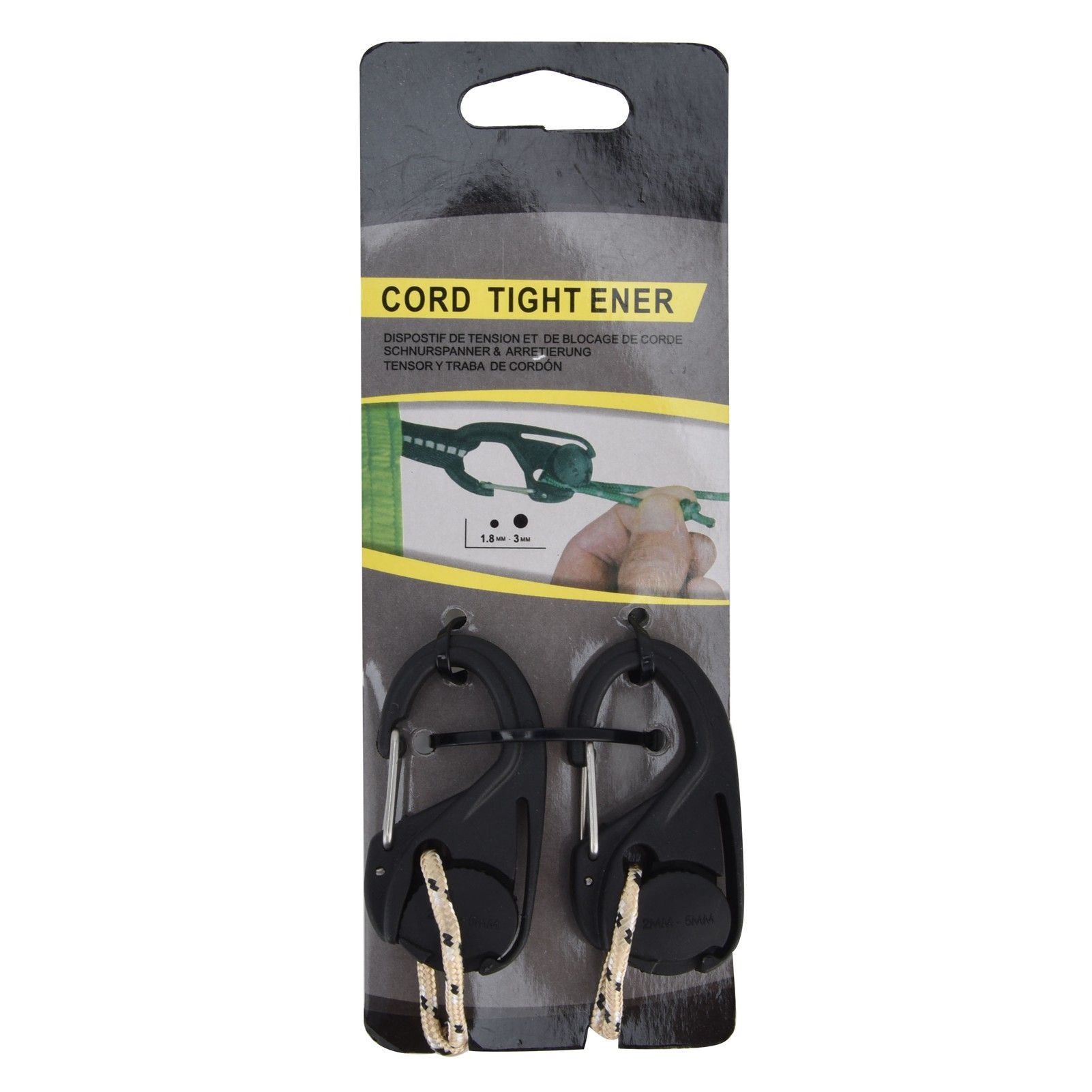 2Pcs Heavy Duty Rope Tightener Ratchet Tie Down Rope Carabiner Hook Tent view 2