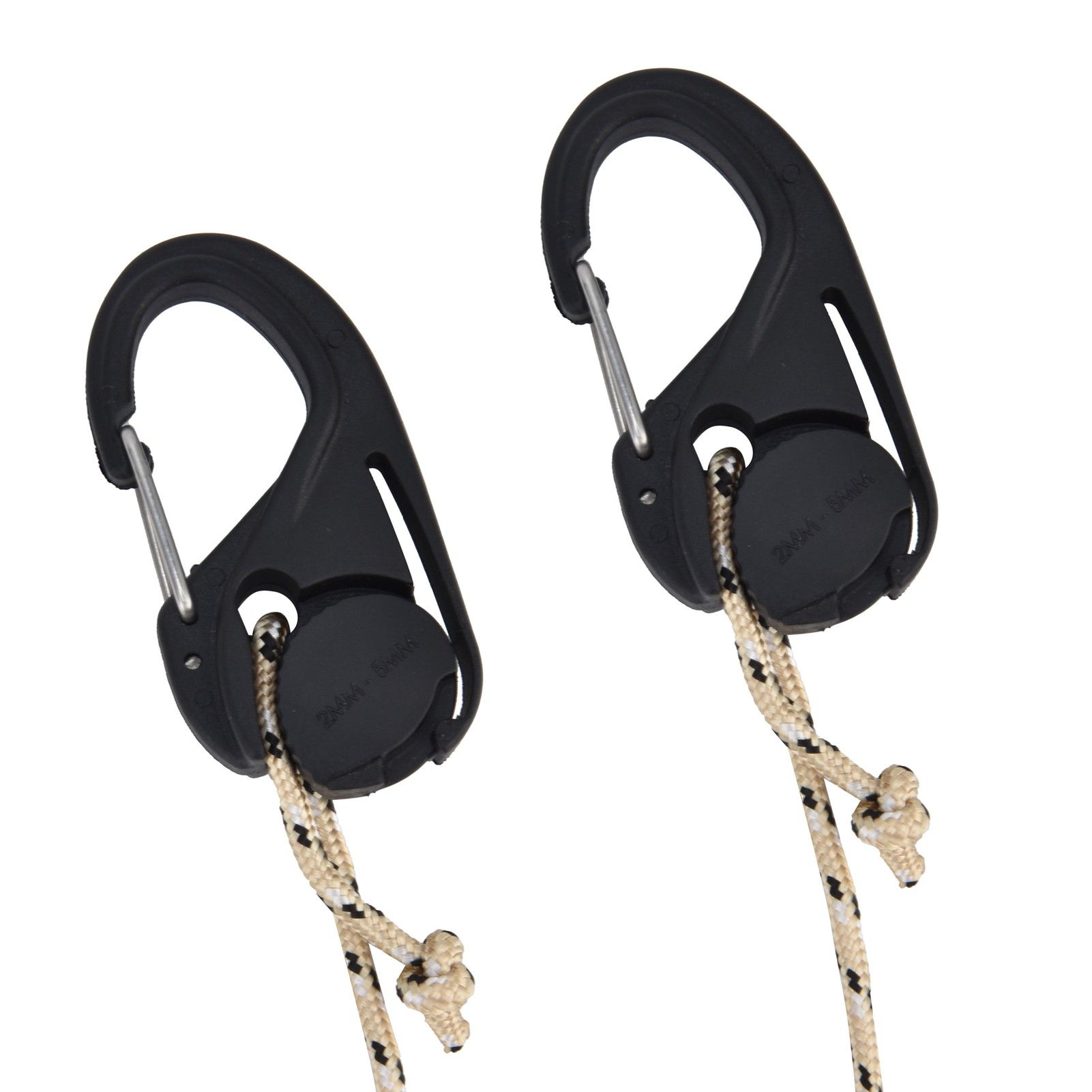 2Pcs Heavy Duty Rope Tightener Ratchet Tie Down Rope Carabiner Hook Tent view 7