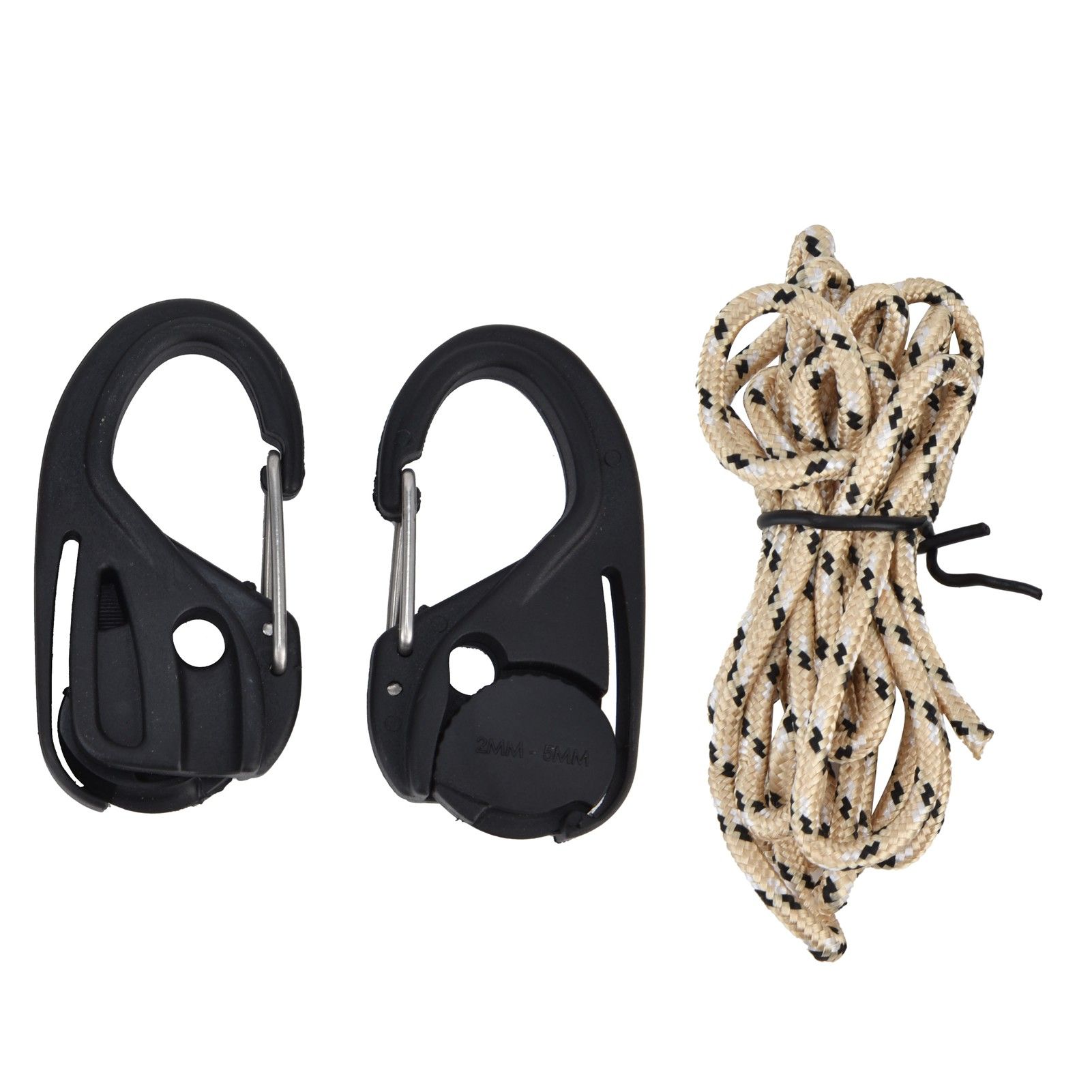 2Pcs Heavy Duty Rope Tightener Ratchet Tie Down Rope Carabiner Hook Tent view 10