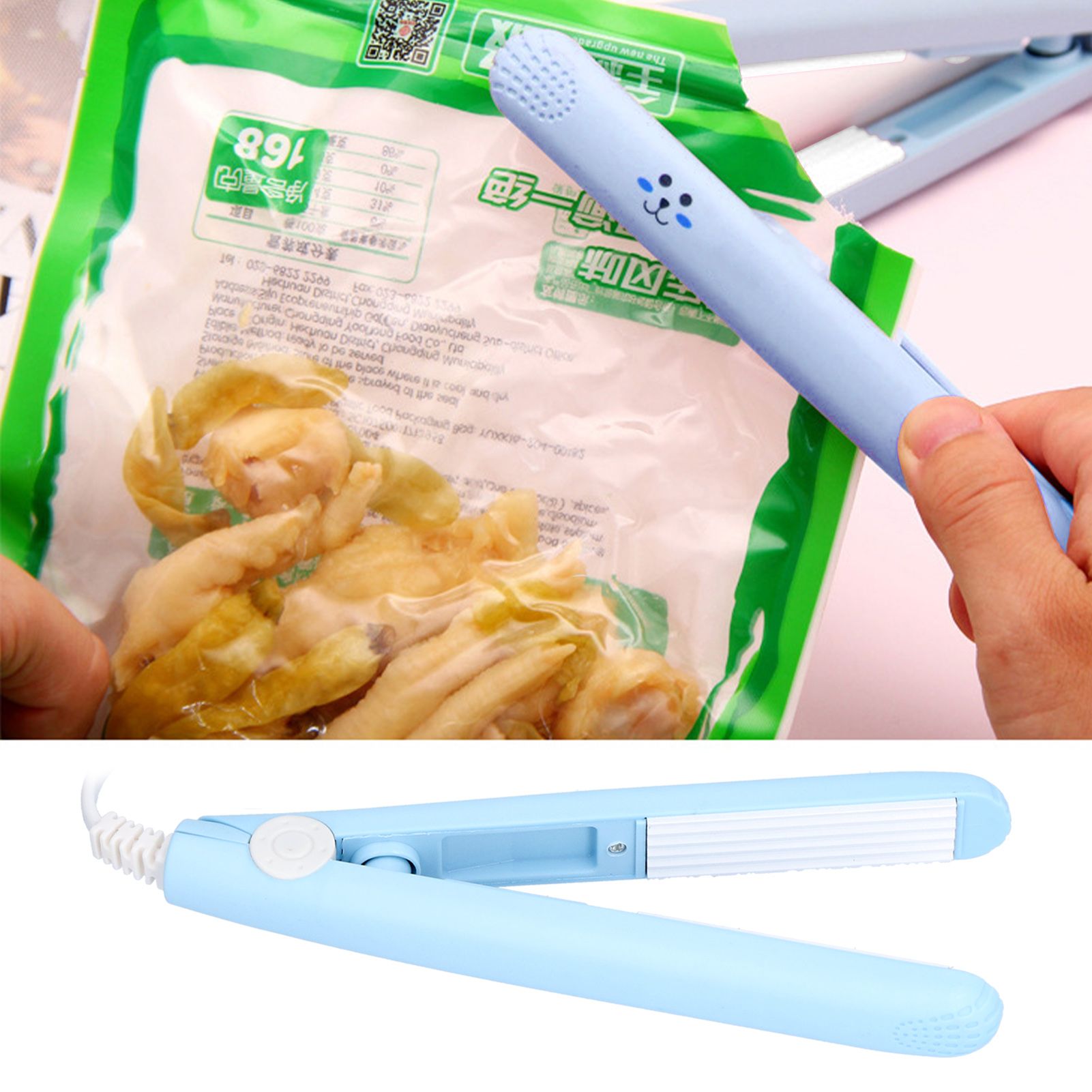 Small Chip Bag Sealer Household Blue Mini Food Handheld Electric Heat Sealer view 12