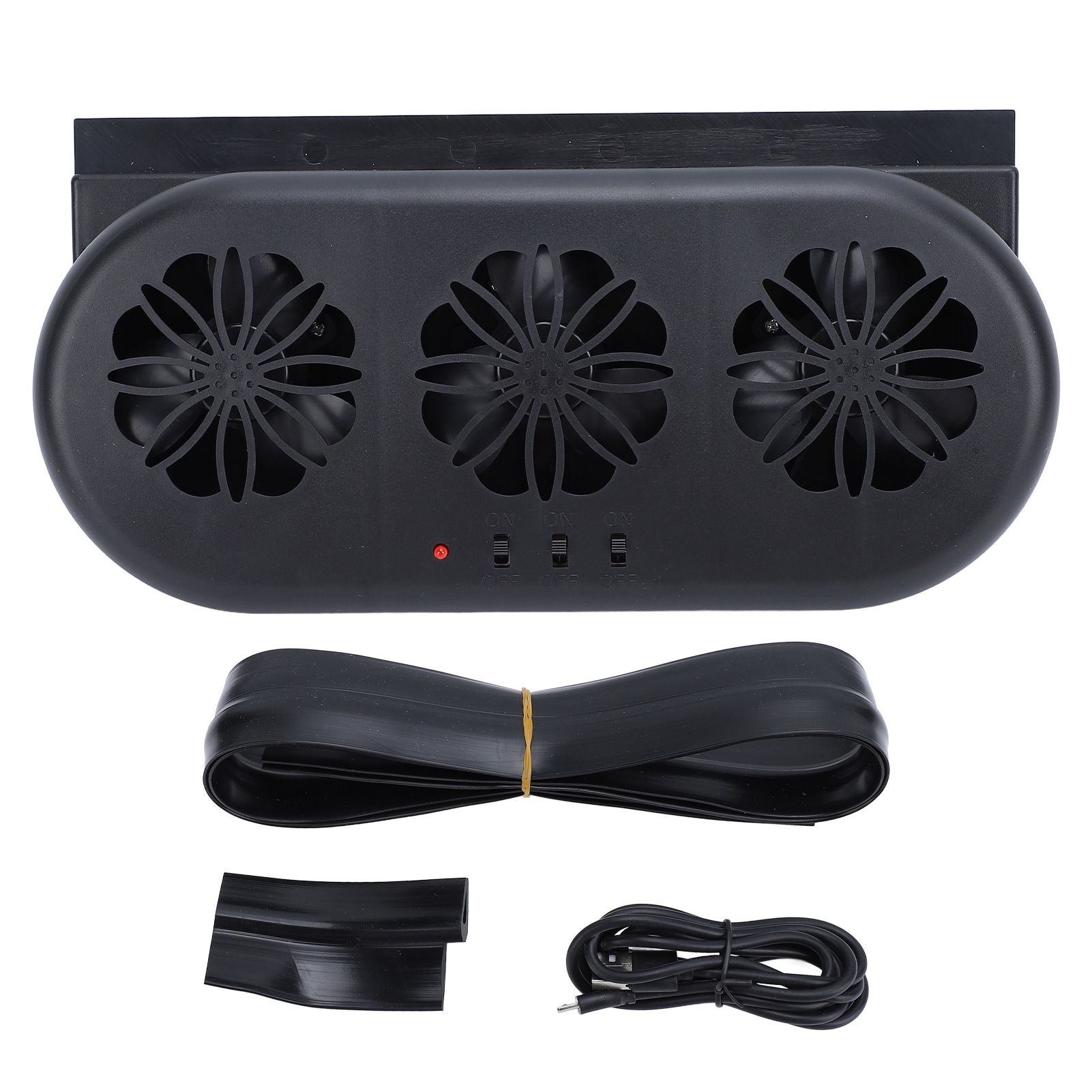 Car Air Vent Cooling Fan SUV Window Cooler 3 Outlet USB Plug in Circulation view 3