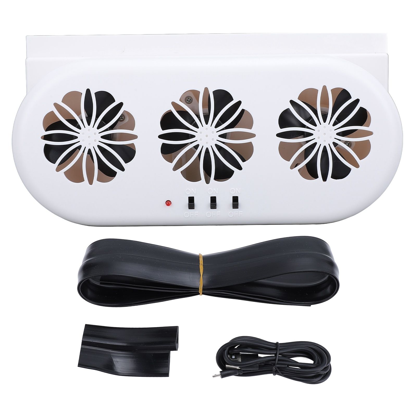 Car Air Vent Cooling Fan SUV Window Cooler 3 Outlet USB Plug in Circulation view 3