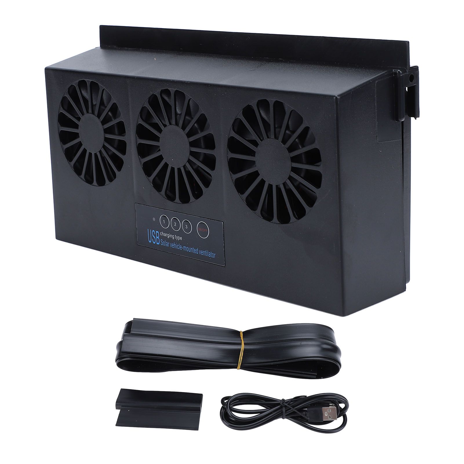 Solar Powered Car Exhaust Fan 3 Heads Odor Removal Multifunctional Air view 3