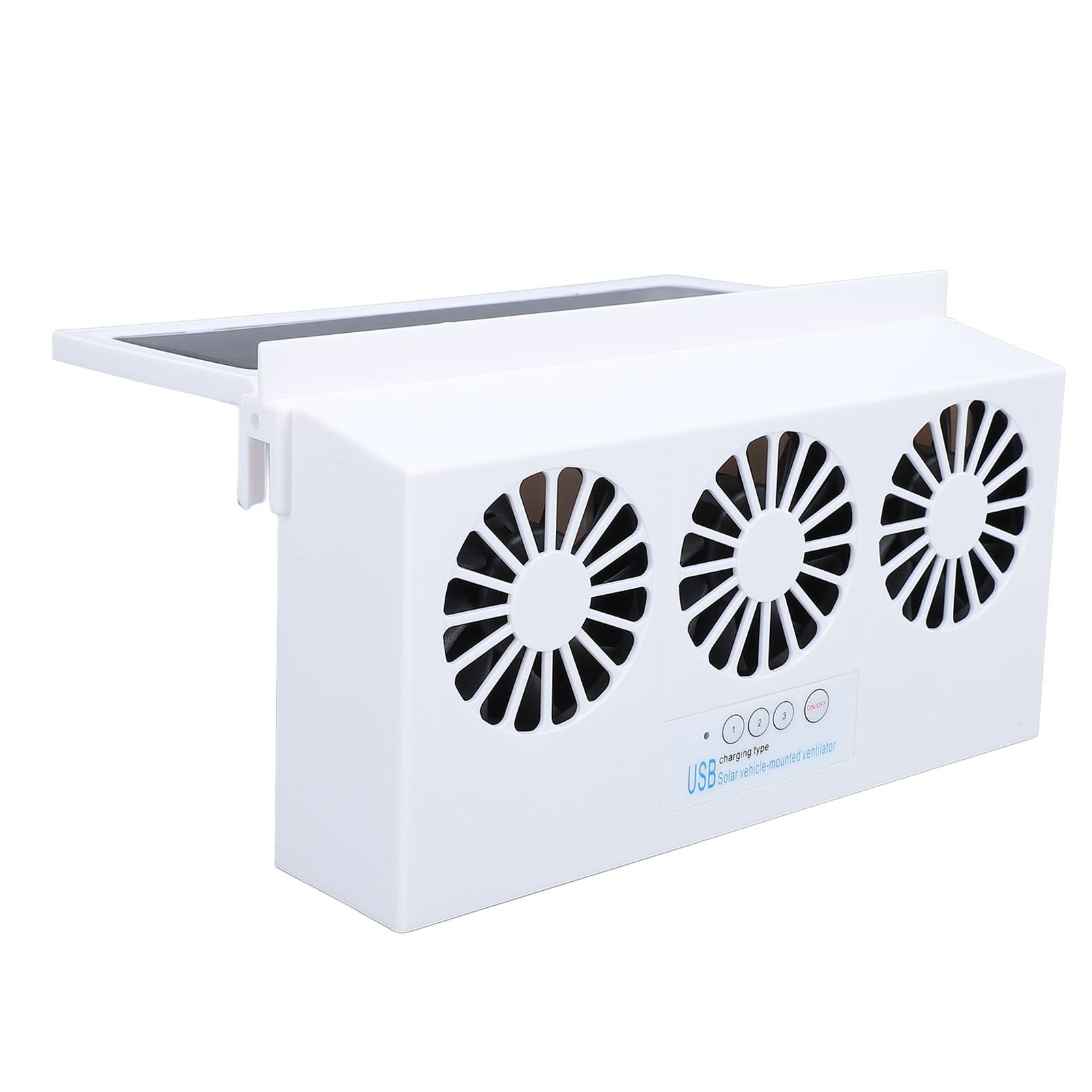 Solar Powered Car Exhaust Fan 3 Heads Odor Removal Multifunctional Air view 11