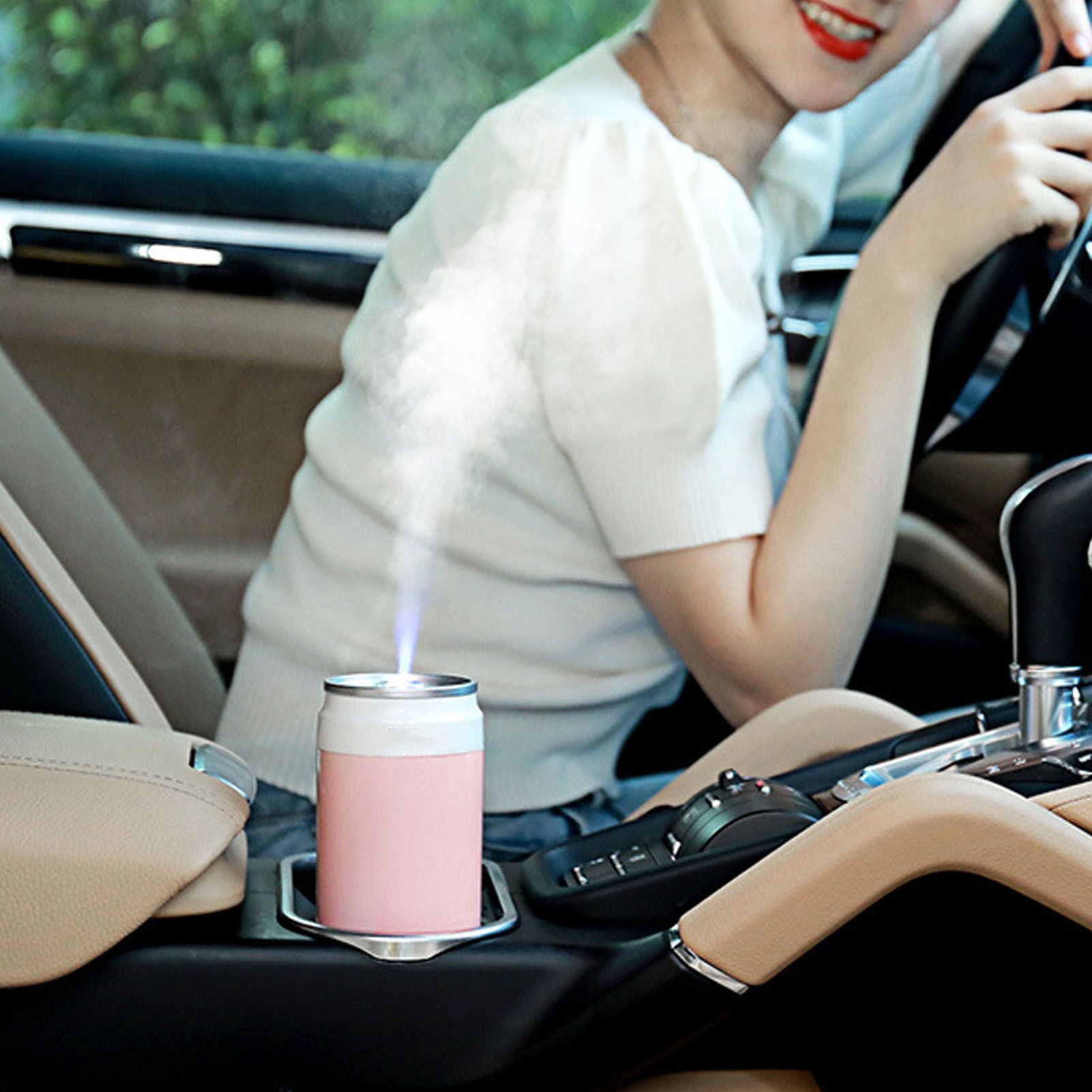 Small Car Humidifier Can Shape 7 Colors Light Portable Quiet 3 in 1 USB view 8