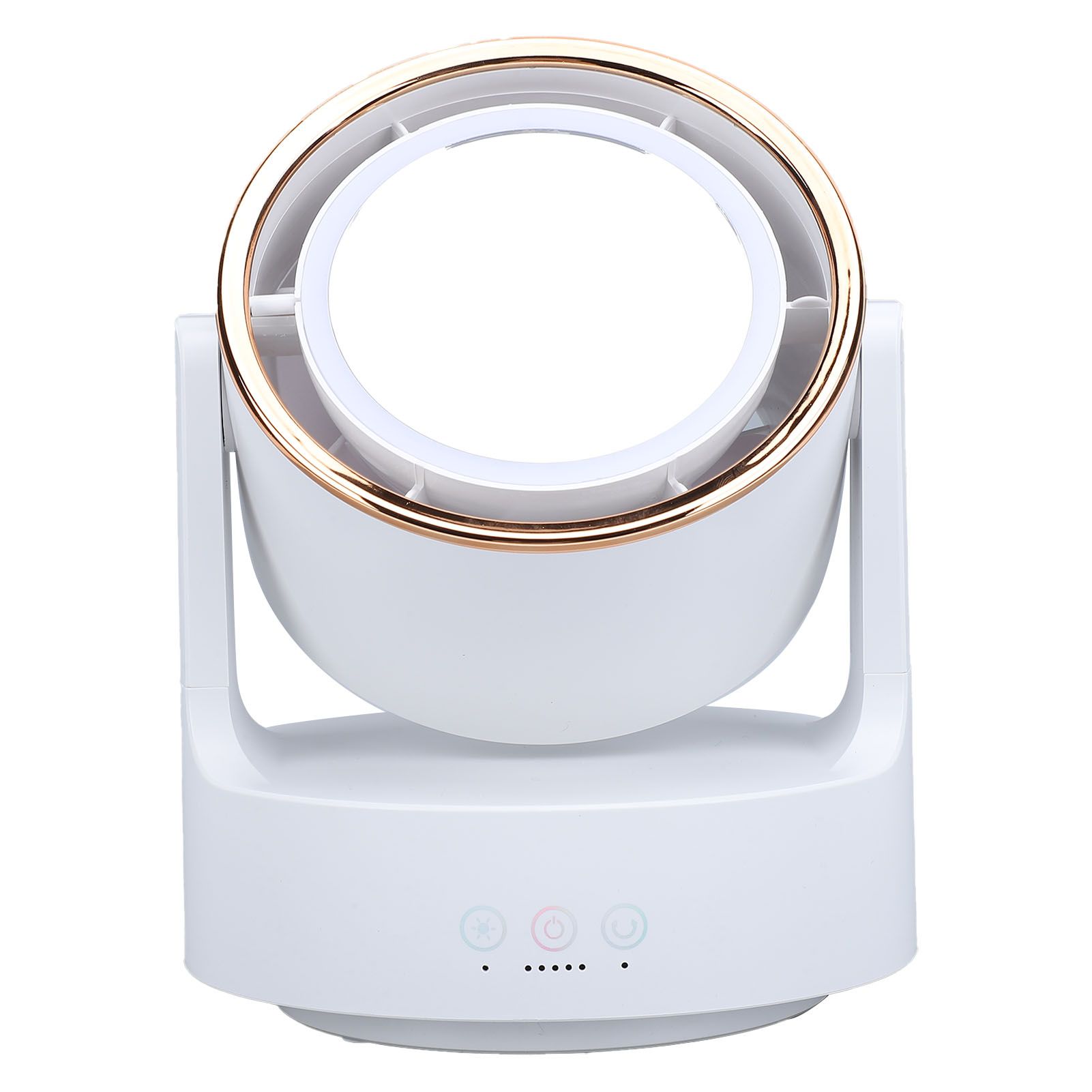 Lighted Mirror Fan Multifunctional Silent Oscillating Rechargeable Desk view 11