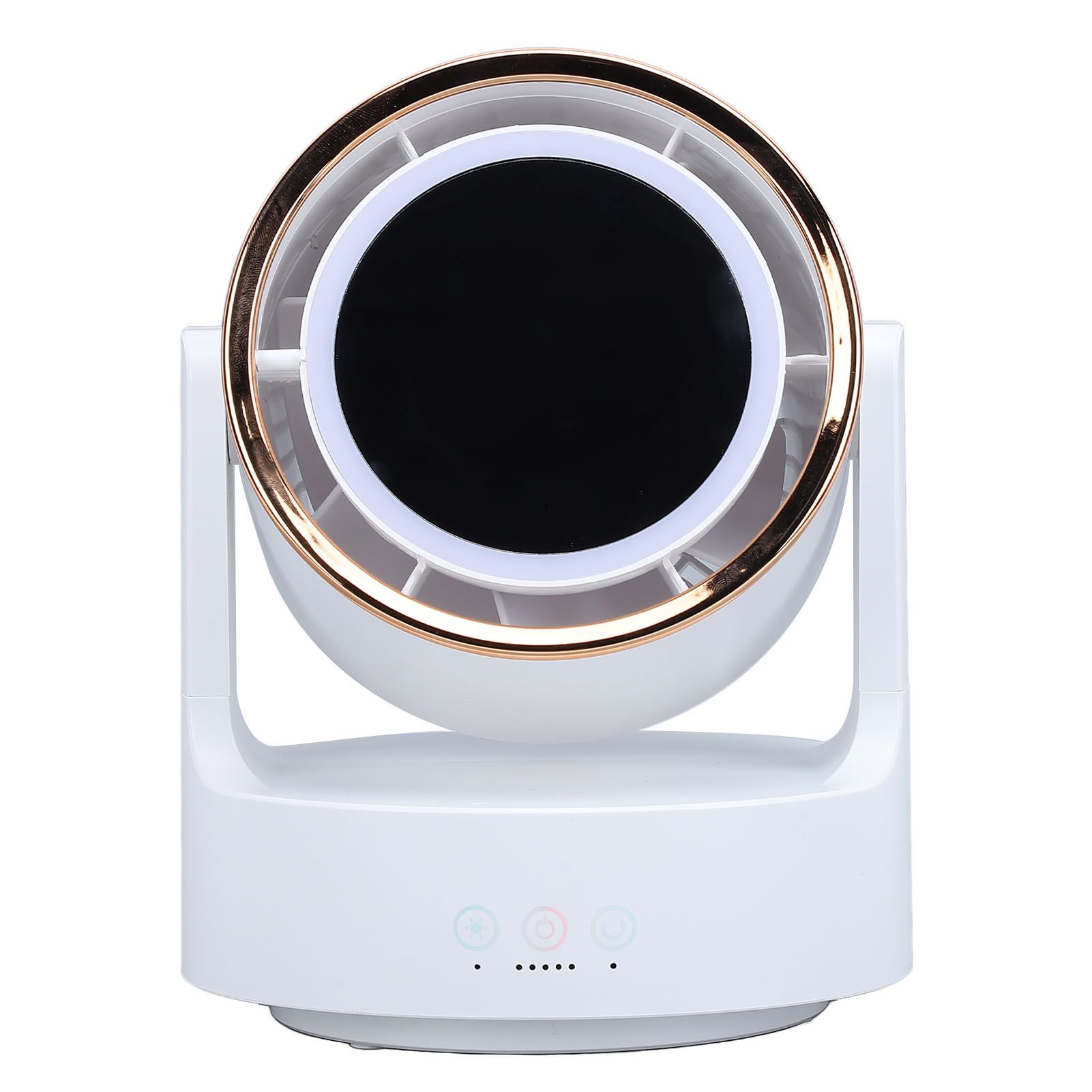Lighted Mirror Fan Multifunctional Silent Oscillating Rechargeable Desk view 4