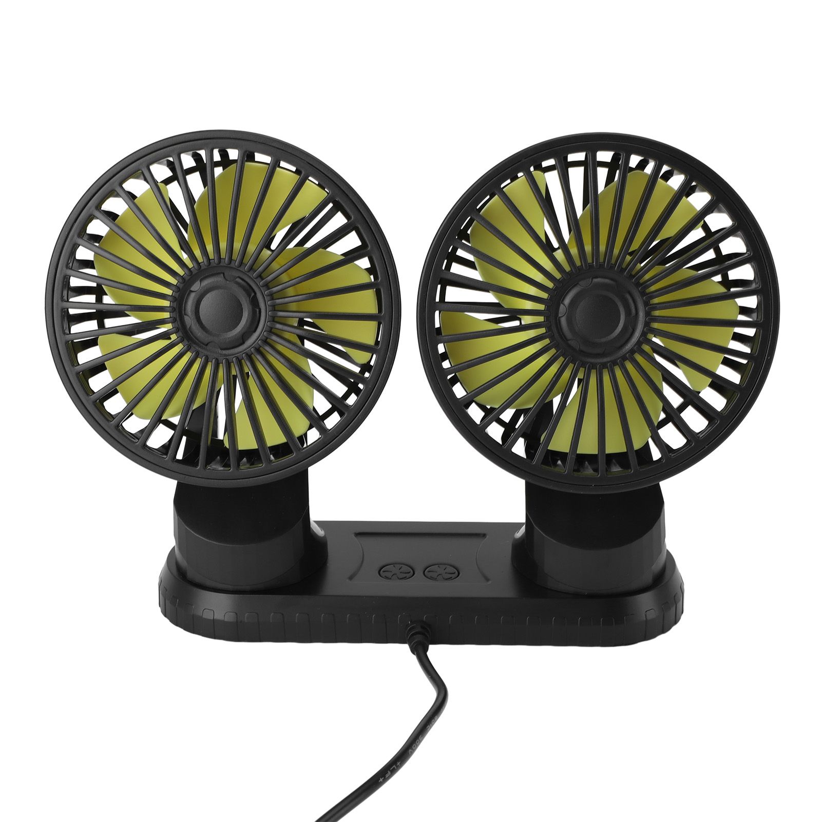 Car Fan Portable Dual Head Electric Vehicle Mounted USB 360 Degree Rotation