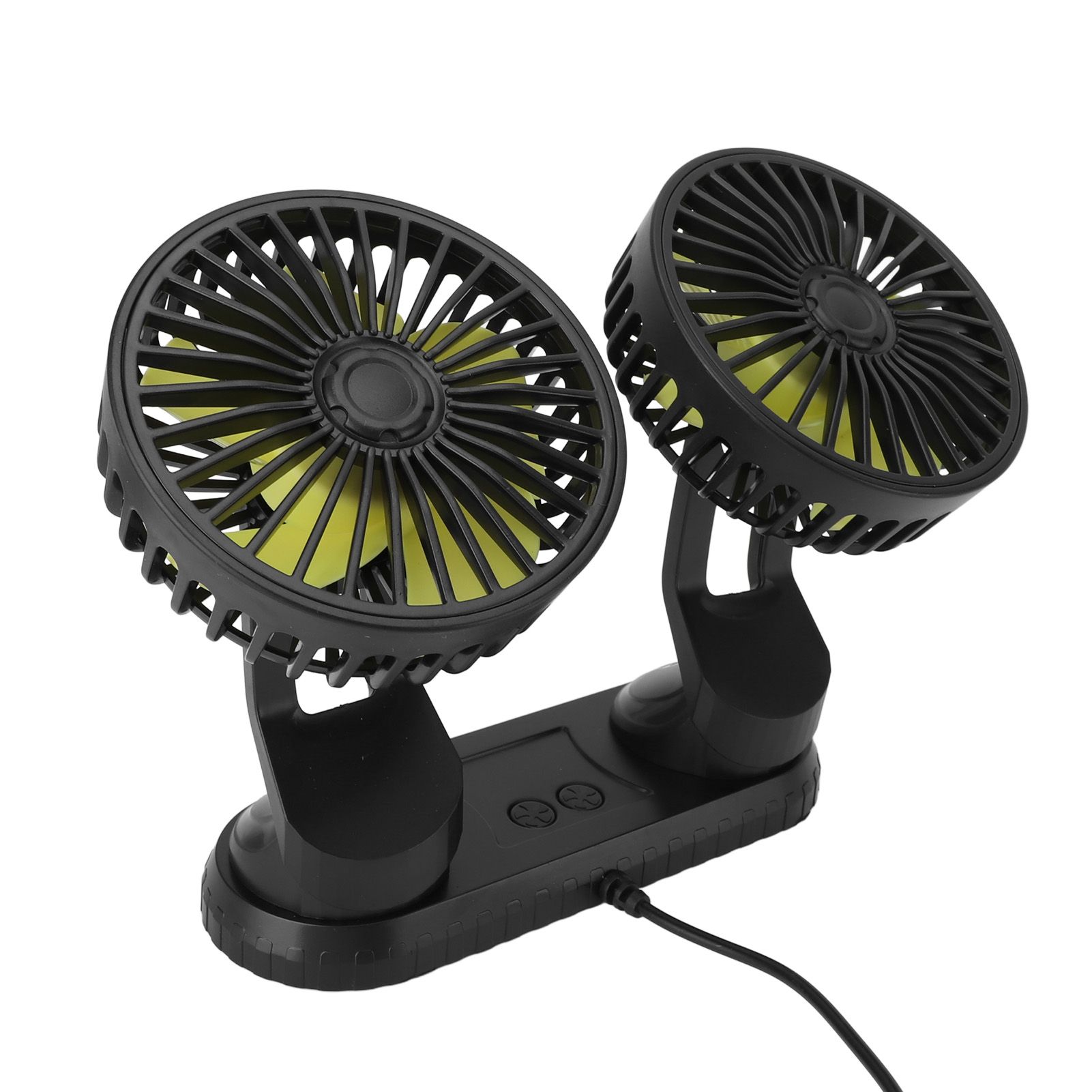 Car Fan Portable Dual Head Electric Vehicle Mounted USB 360 Degree Rotation view 12