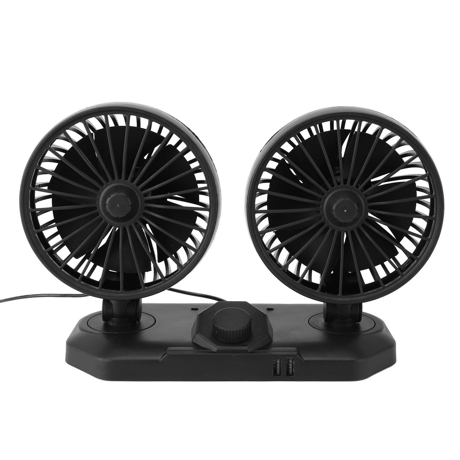 Dual Head Car Cooler Fan Powerful Cooling Ultra Silent USB Fan 360 Degree