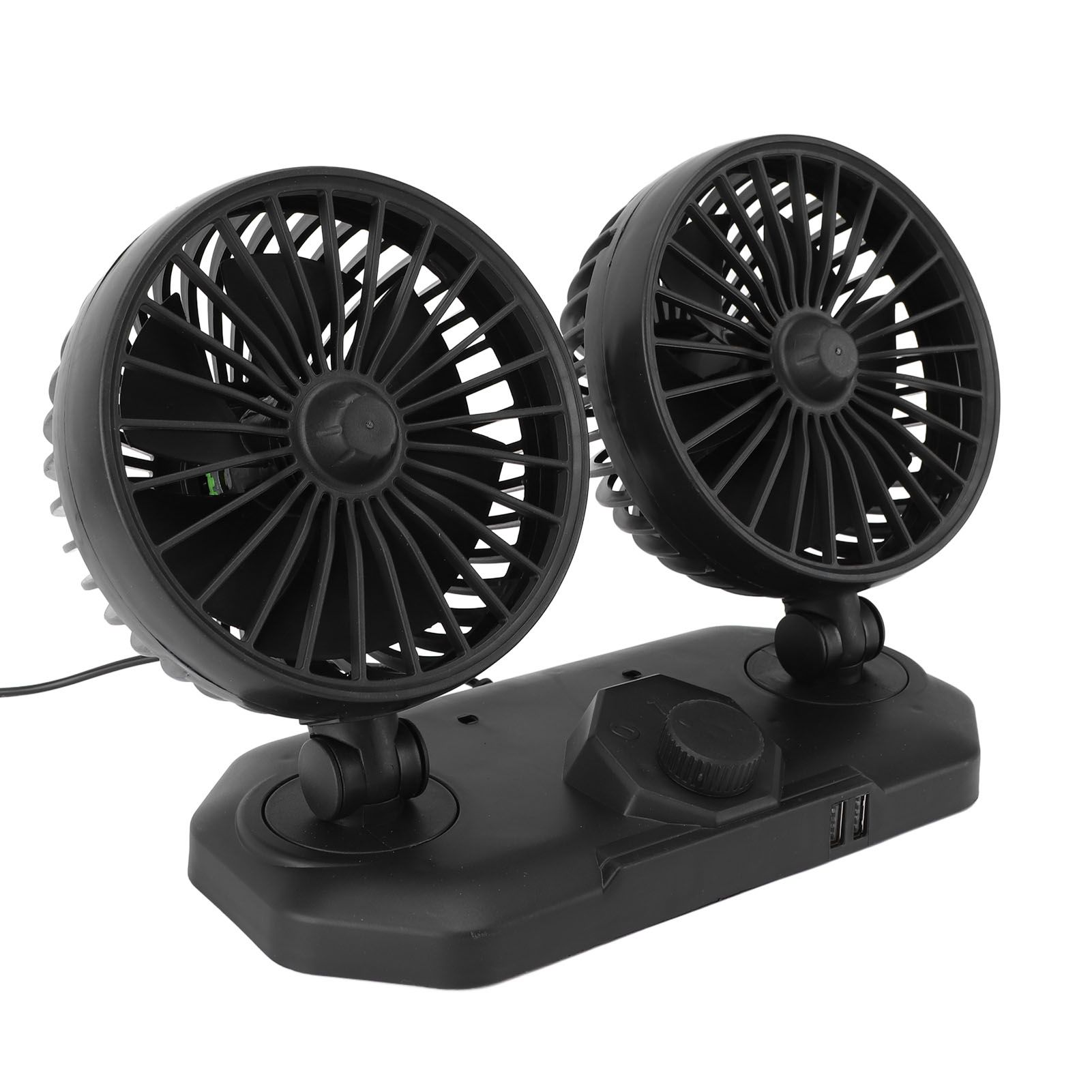 Dual Head Car Cooler Fan Powerful Cooling Ultra Silent USB Fan 360 Degree view 4