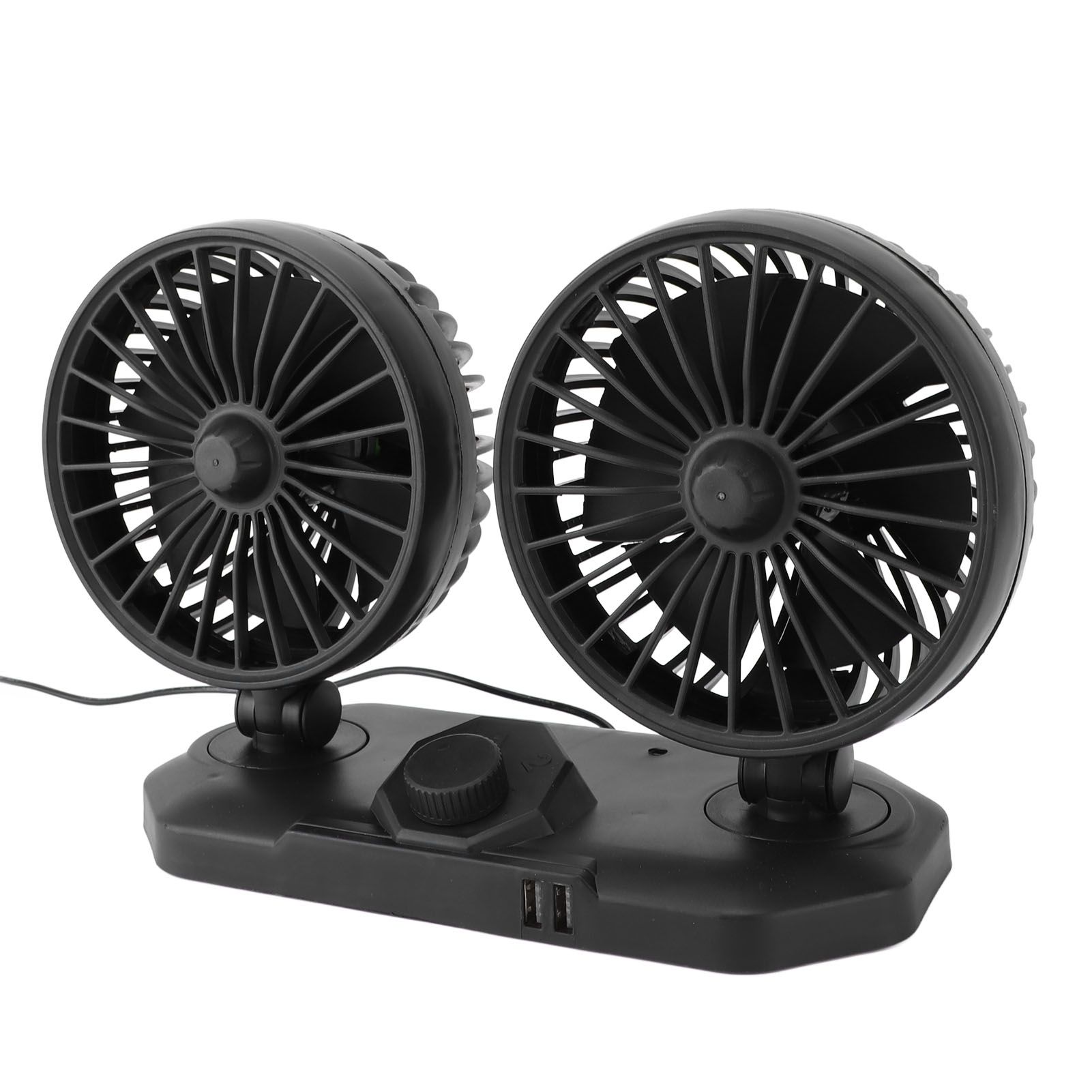 Dual Head Car Cooler Fan Powerful Cooling Ultra Silent USB Fan 360 Degree view 12