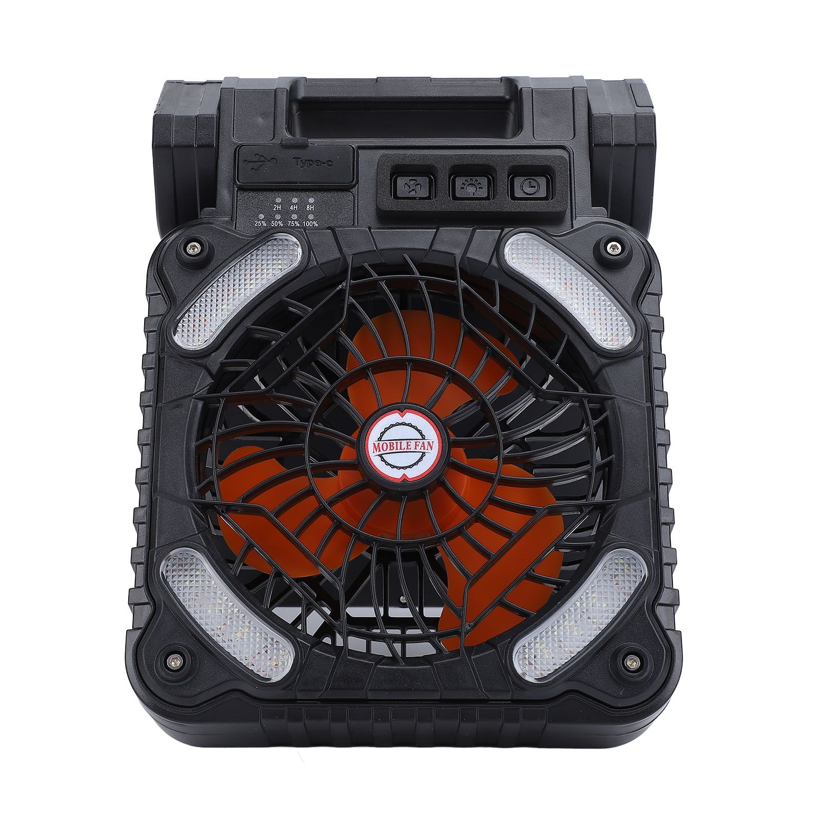Solar Powered Camping Fan Strong Wind USB Rechargeable Battery Operated view 11