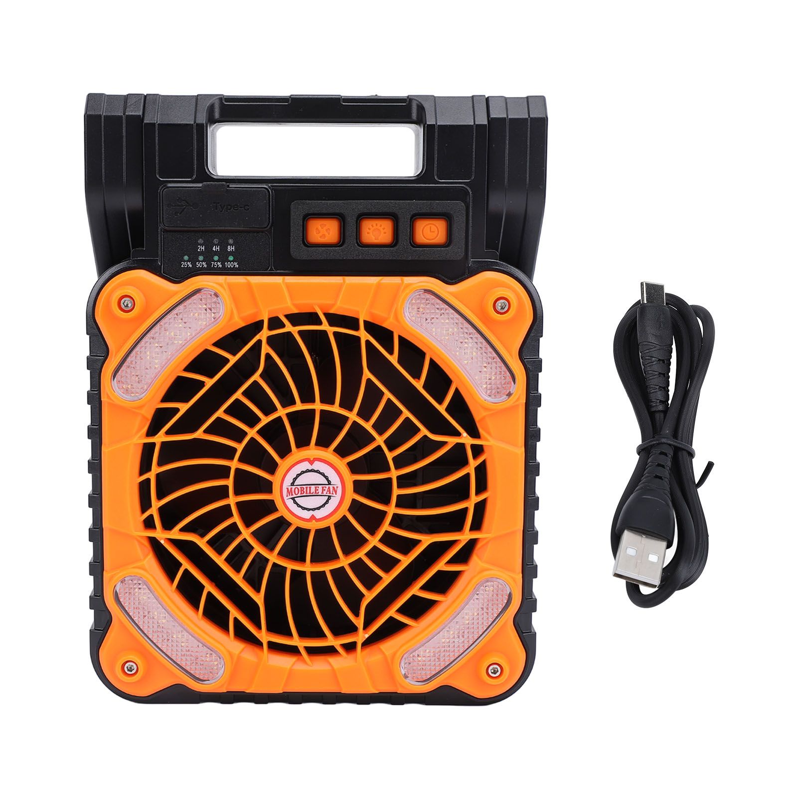 Solar Powered Camping Fan Strong Wind USB Rechargeable Battery Operated view 3