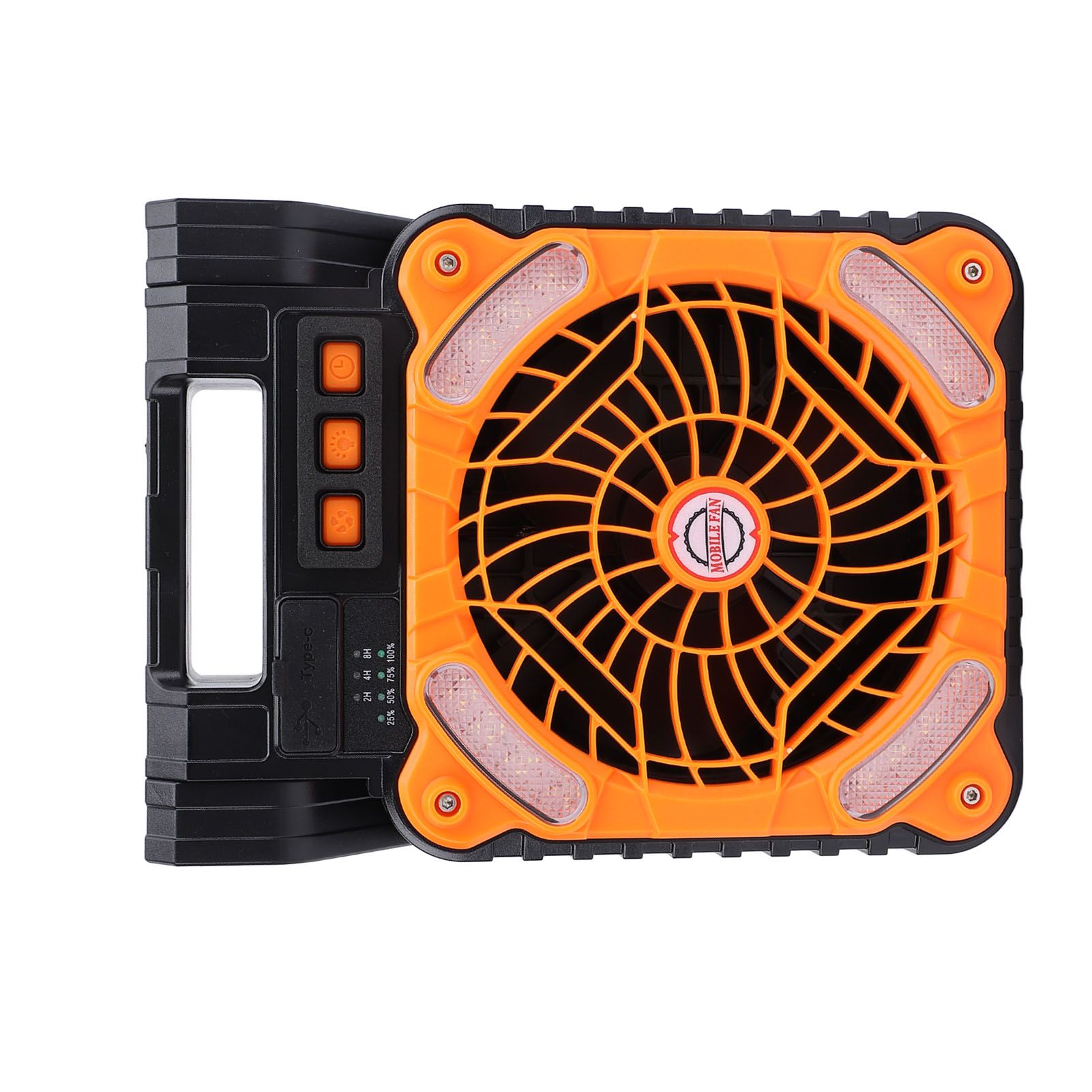 Solar Powered Camping Fan Strong Wind USB Rechargeable Battery Operated view 7