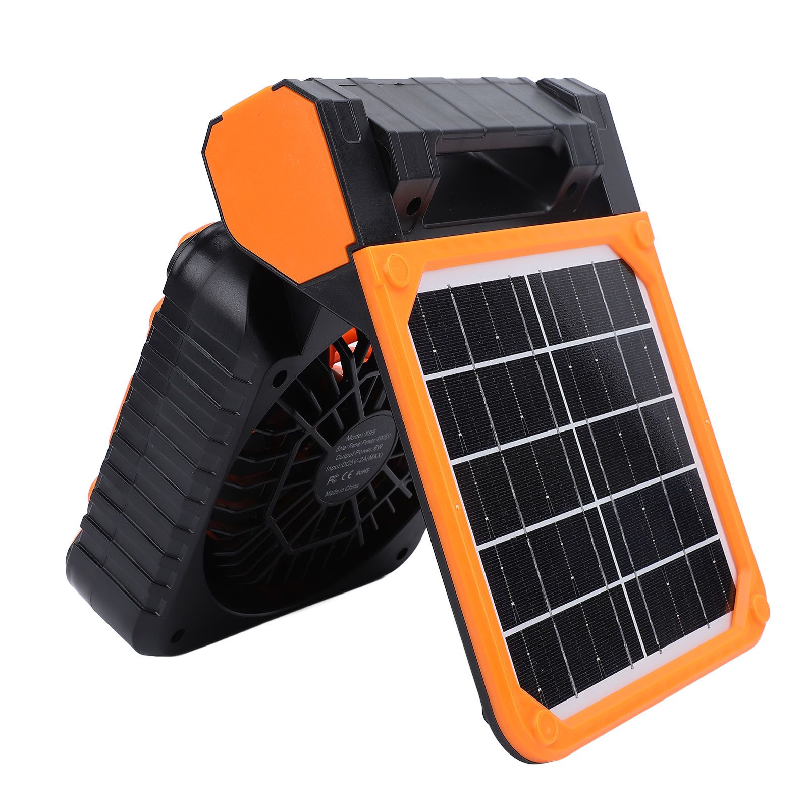 Solar Powered Camping Fan Strong Wind USB Rechargeable Battery Operated view 9
