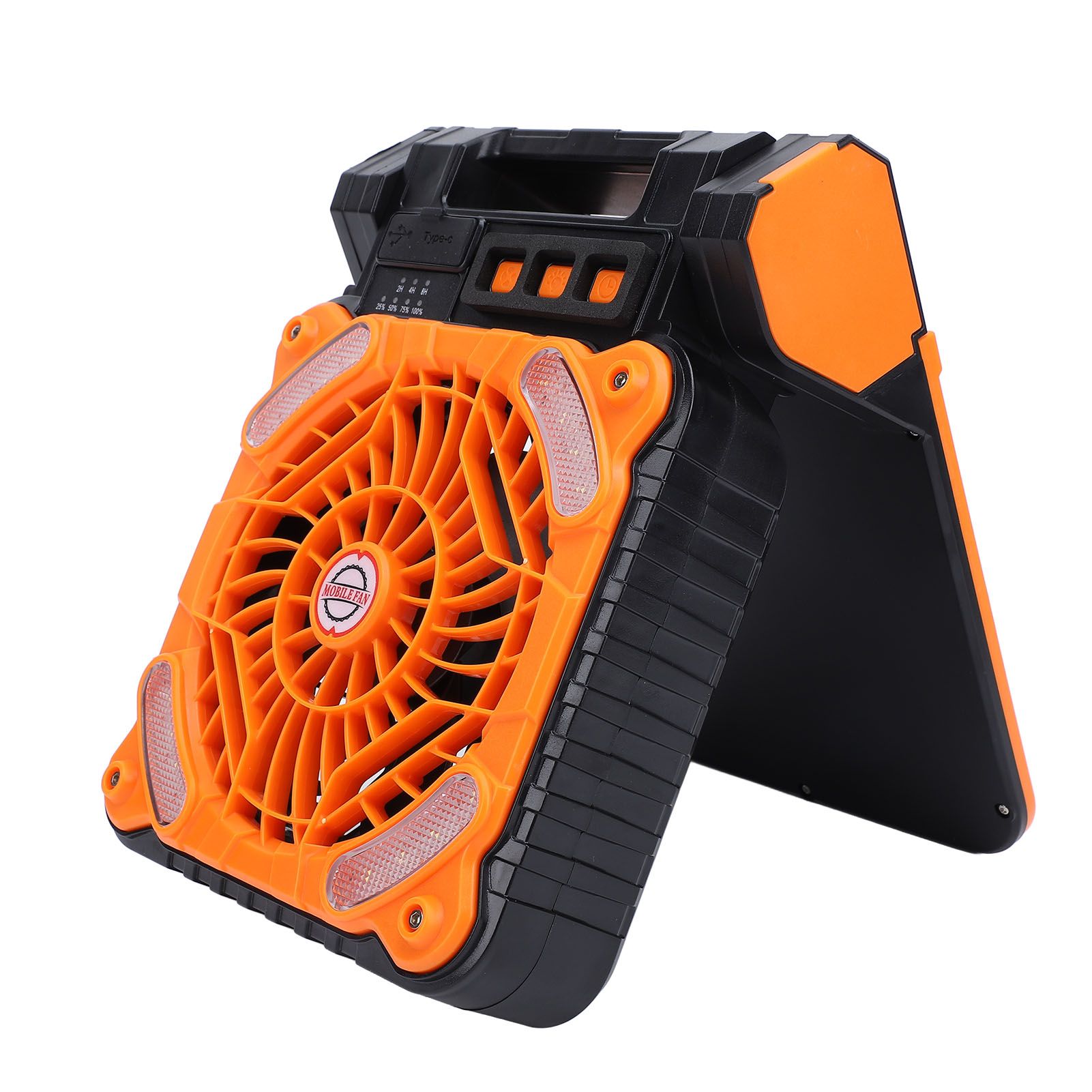 Solar Powered Camping Fan Strong Wind USB Rechargeable Battery Operated view 11