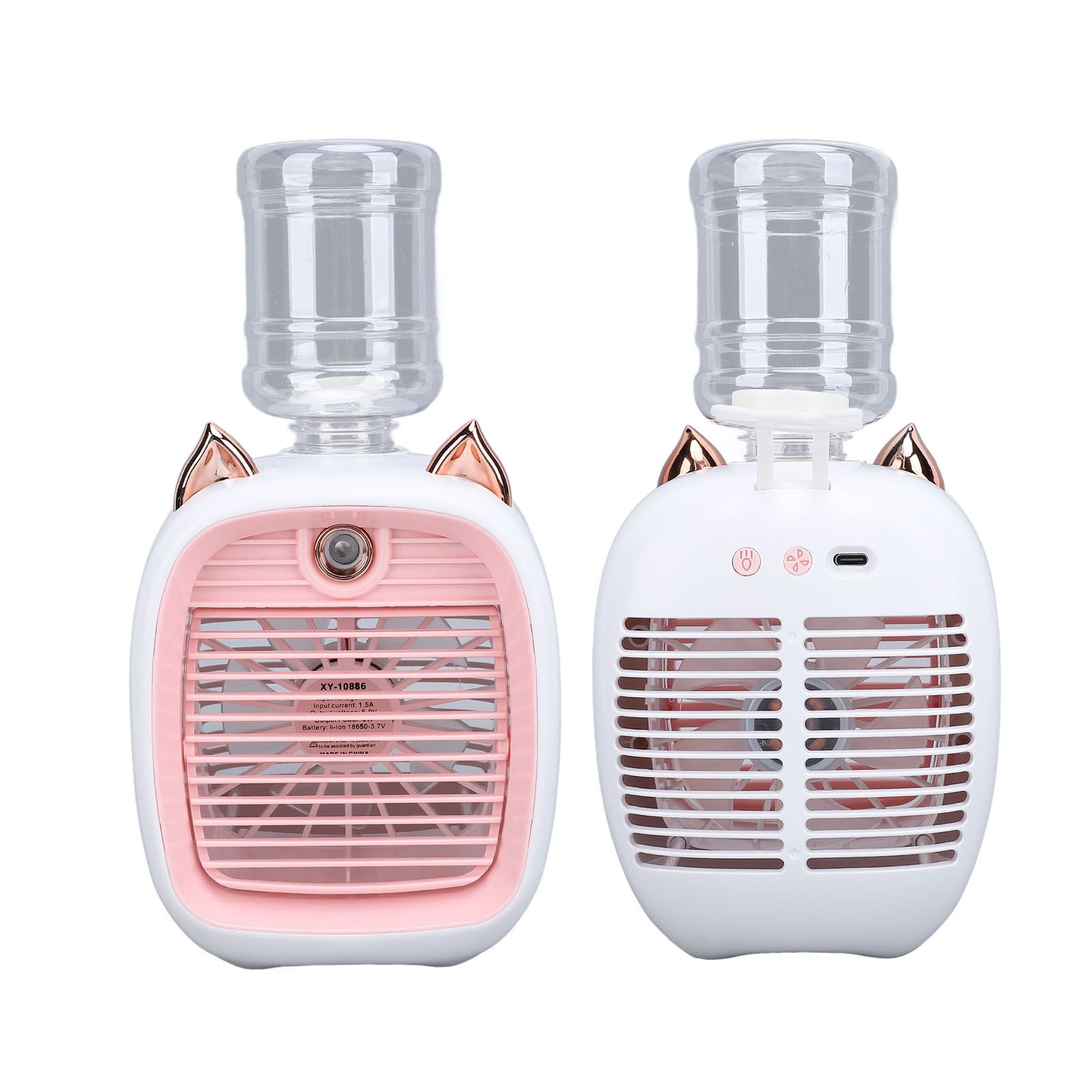 Desktop Cooling Fan Little Fox Shaped Misting USB Rechargeable 800mah Mini