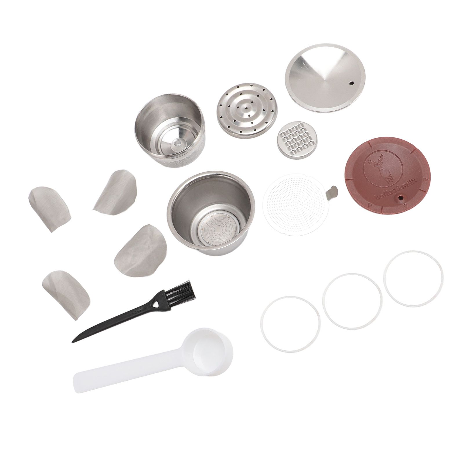 Stainless Steel Coffee Capsule Easy to Clean Silicone Lid Portable