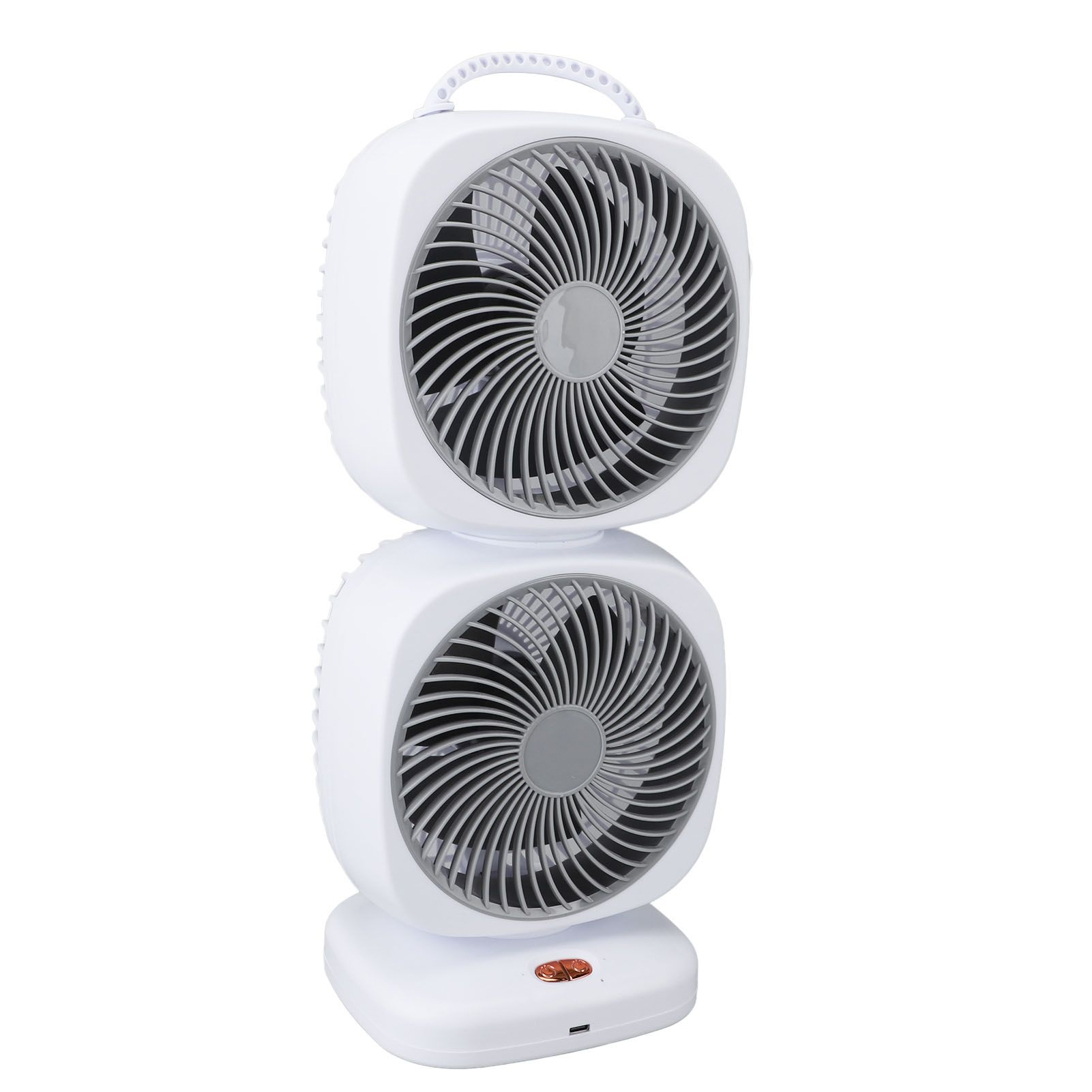 Double Layer Tower Fan 5 Speeds Rechargeable Portable Small Oscillating Table view 11