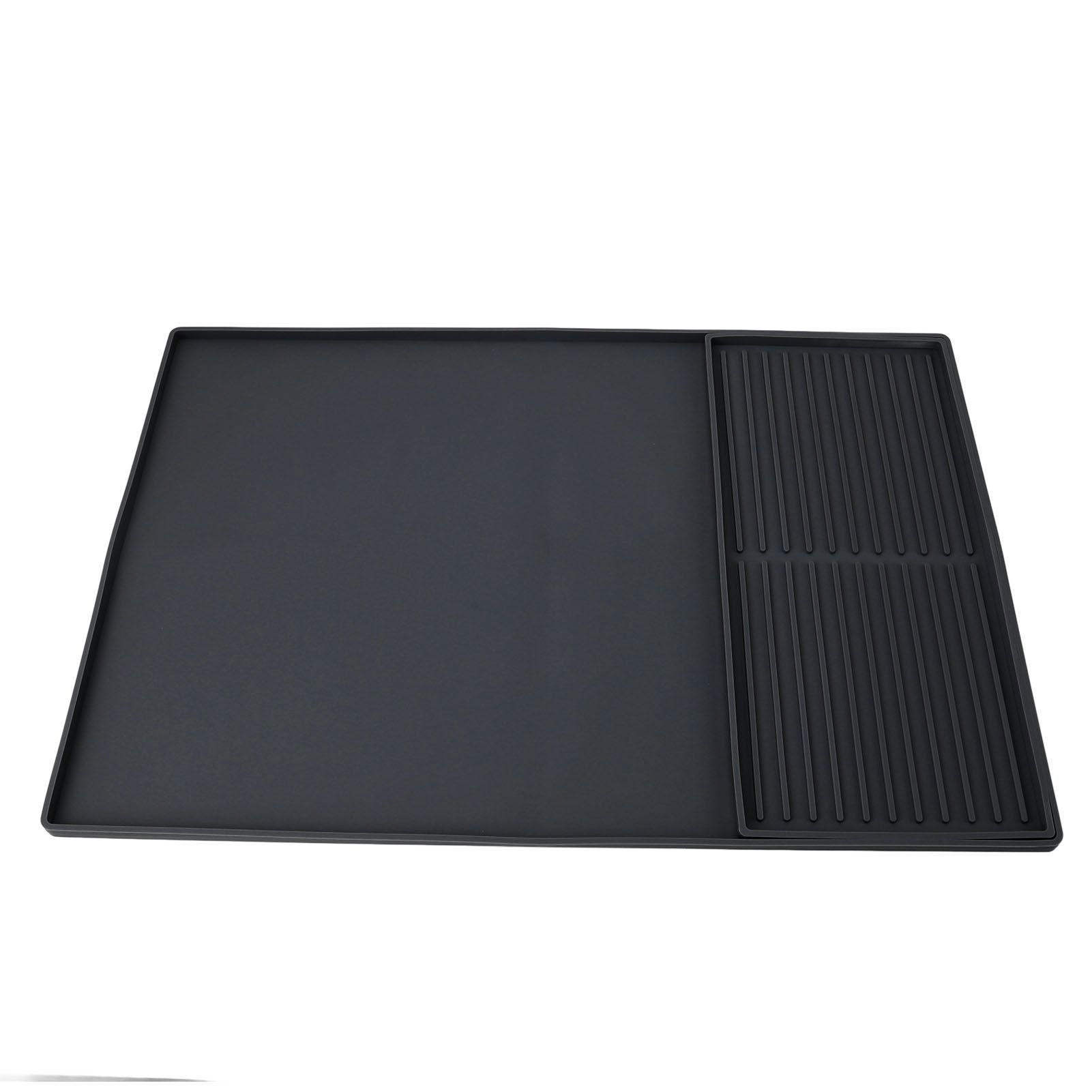 Coffee Machine Bar Mat Heat Insulation Silicone Dual Zone Drying Mat and Drip