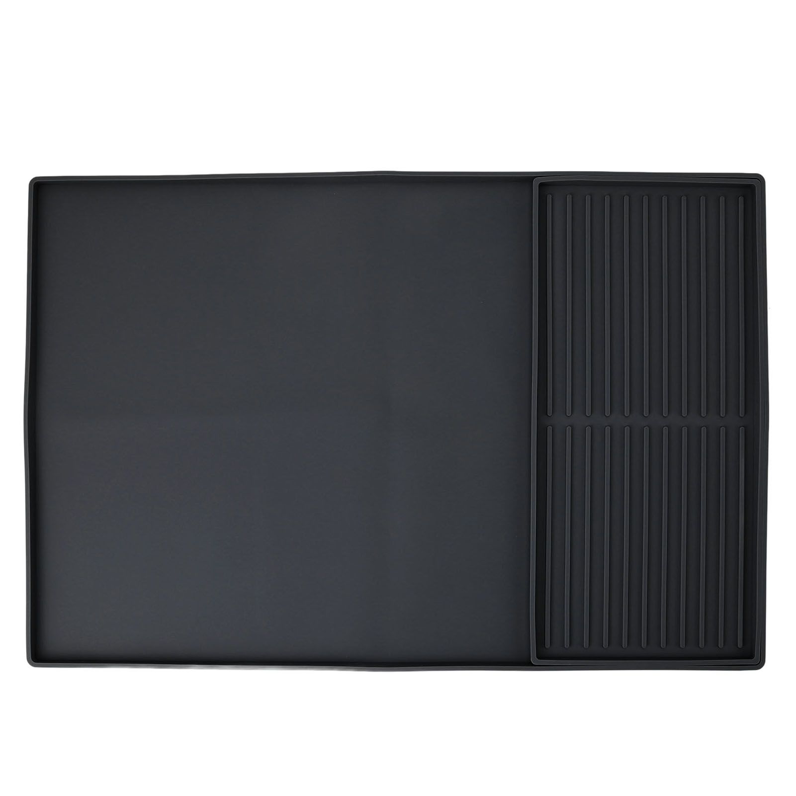 Coffee Machine Bar Mat Heat Insulation Silicone Dual Zone Drying Mat and Drip view 3