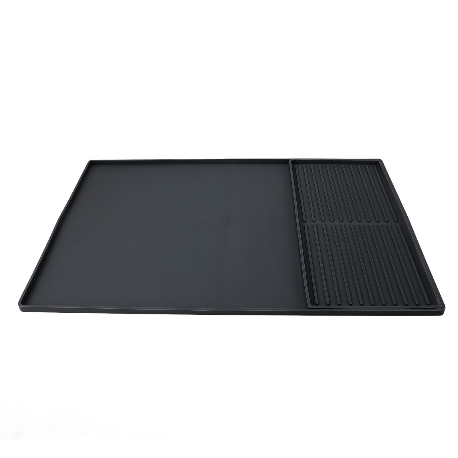 Coffee Machine Bar Mat Heat Insulation Silicone Dual Zone Drying Mat and Drip view 4