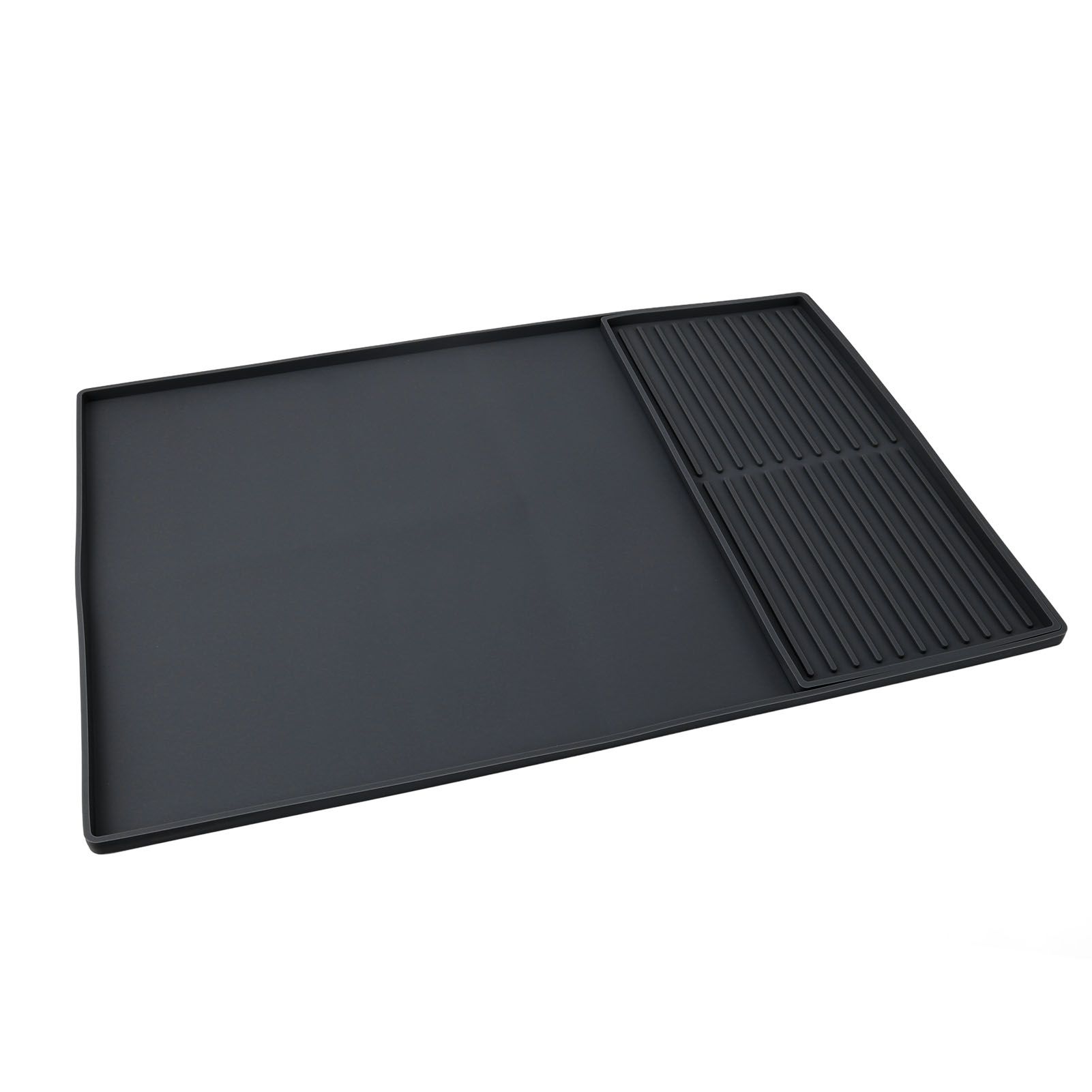 Coffee Machine Bar Mat Heat Insulation Silicone Dual Zone Drying Mat and Drip view 10