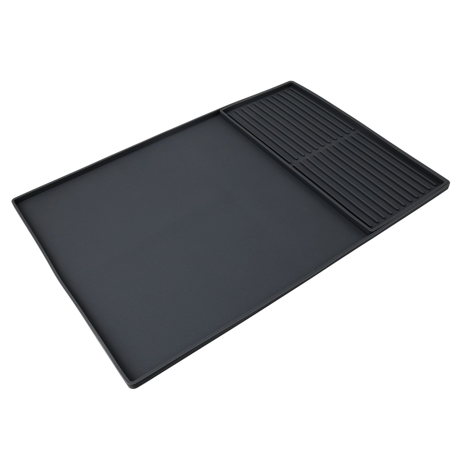 Coffee Machine Bar Mat Heat Insulation Silicone Dual Zone Drying Mat and Drip view 11