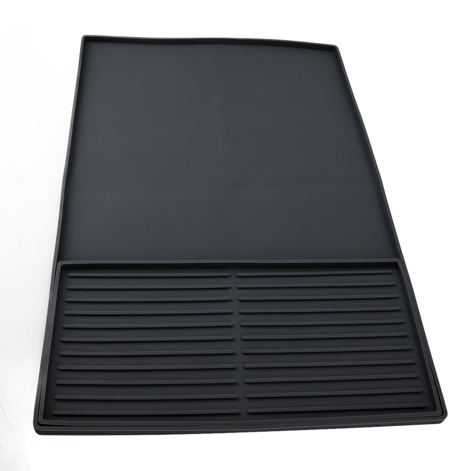 Coffee Machine Bar Mat Heat Insulation Silicone Dual Zone Drying Mat and Drip view 12