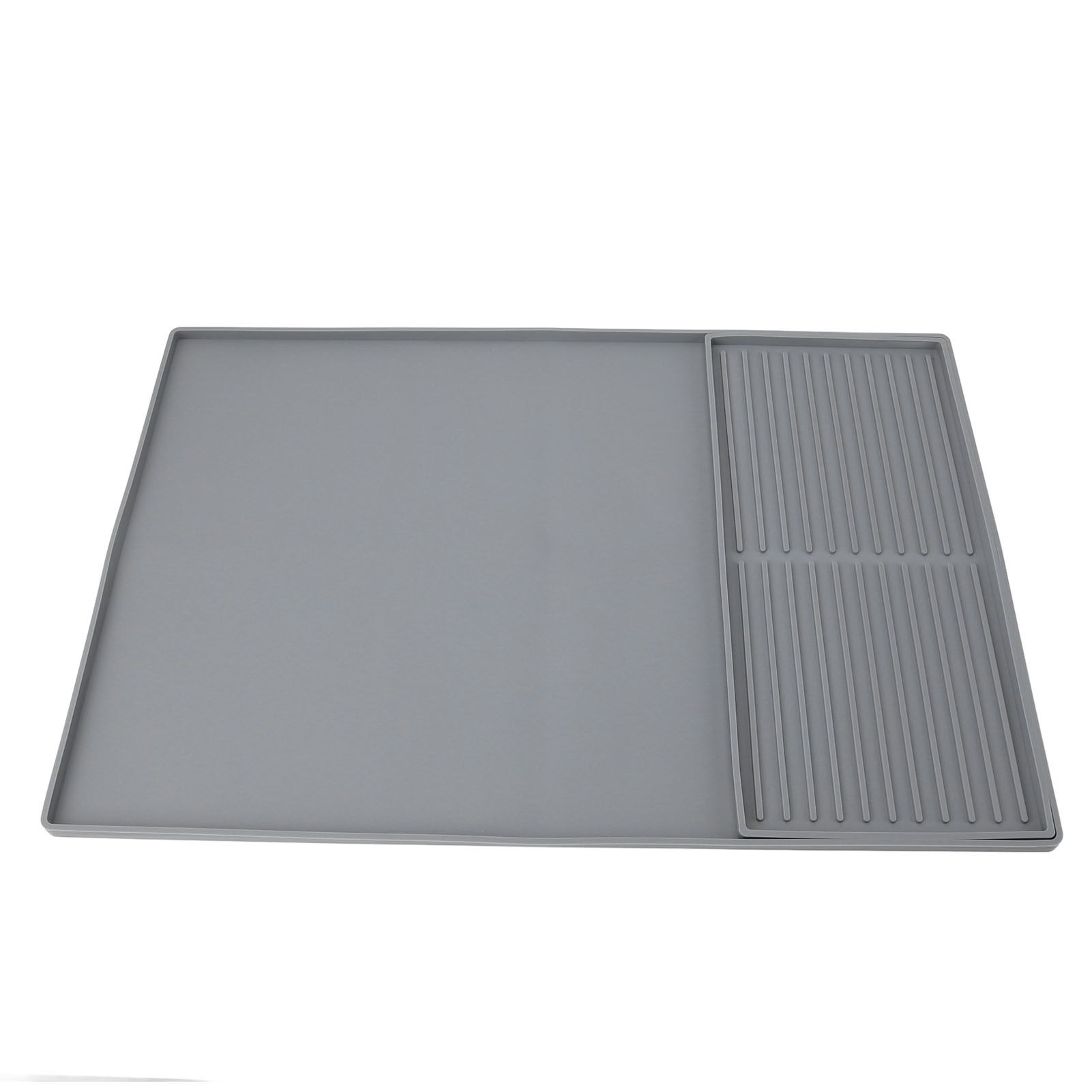 Coffee Machine Bar Mat Heat Insulation Silicone Dual Zone Drying Mat and Drip
