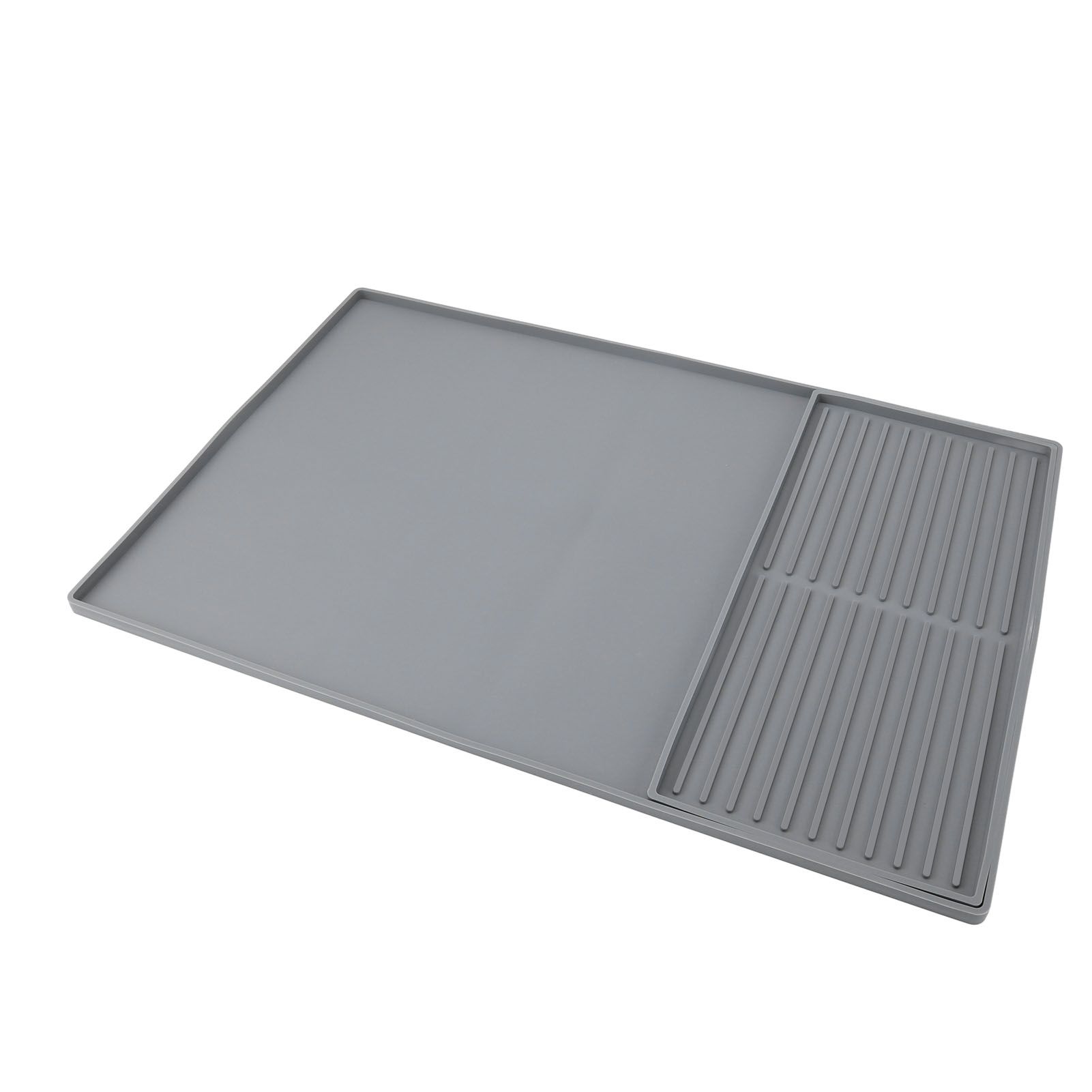 Coffee Machine Bar Mat Heat Insulation Silicone Dual Zone Drying Mat and Drip view 9