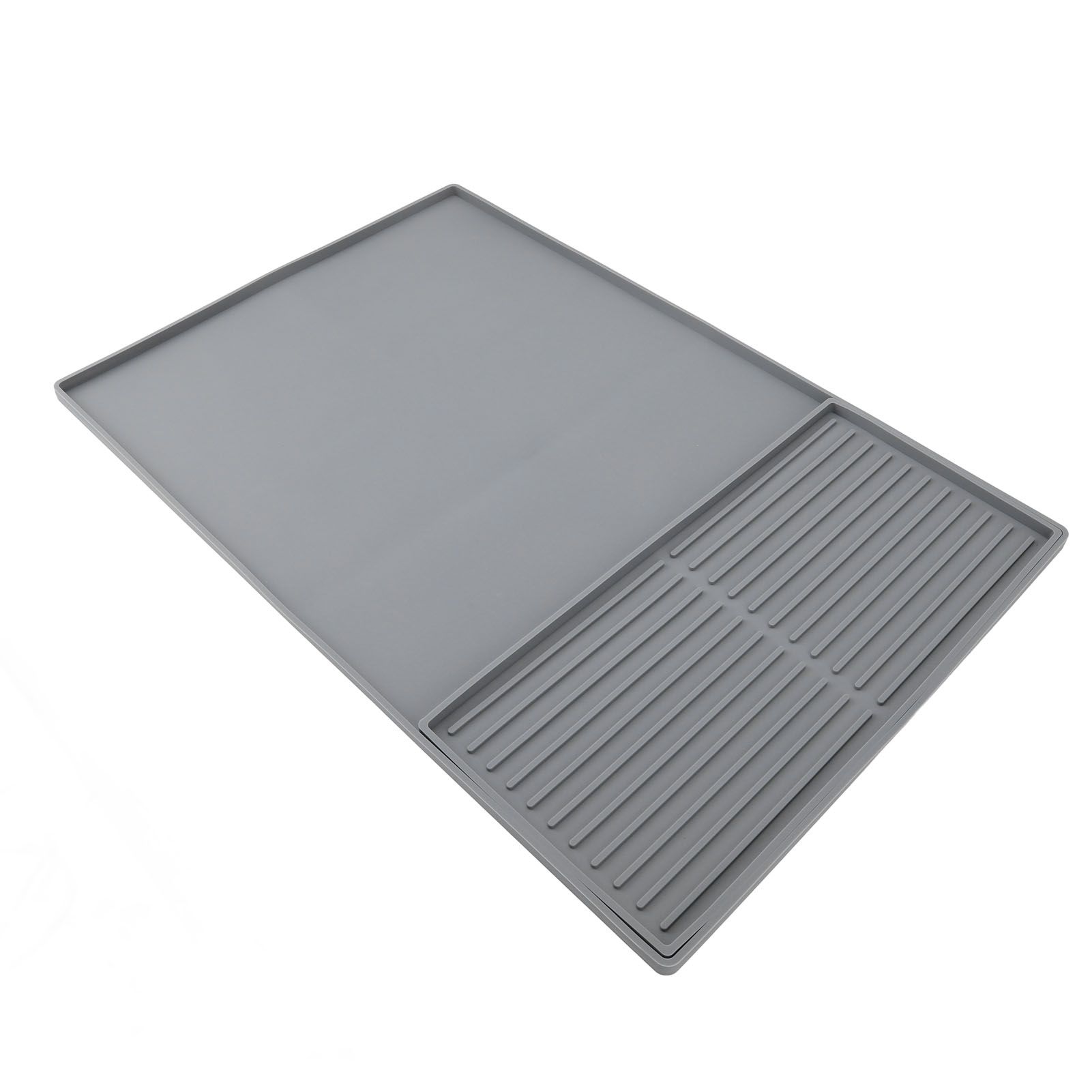 Coffee Machine Bar Mat Heat Insulation Silicone Dual Zone Drying Mat and Drip view 10
